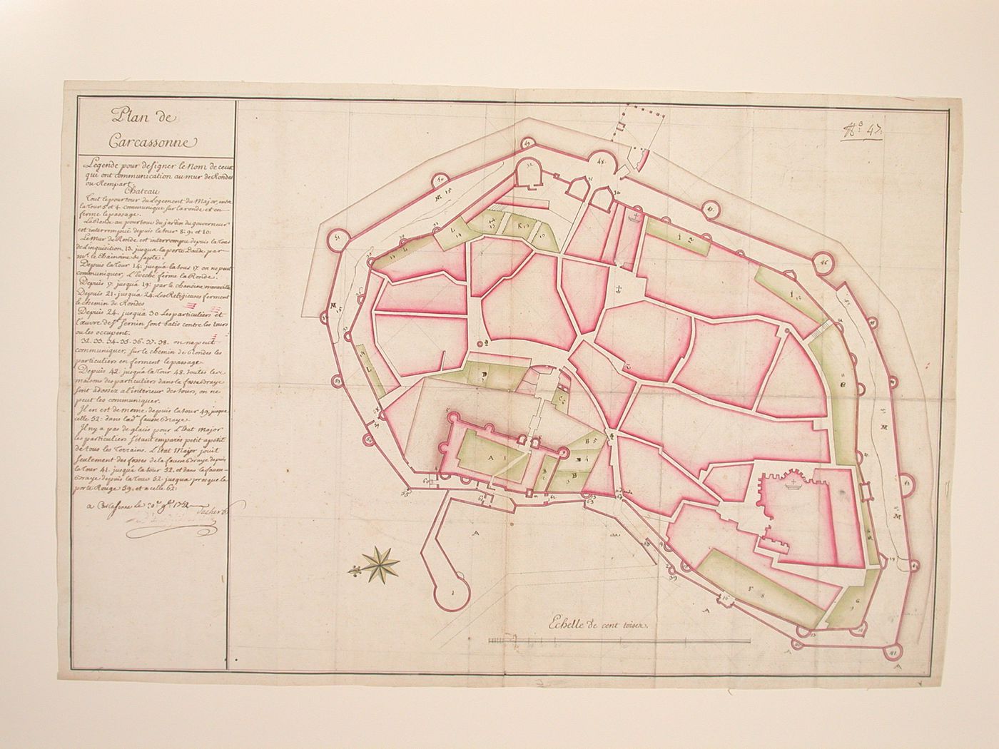 Plan du Chateau et del'enciente de la ville de Carcassone