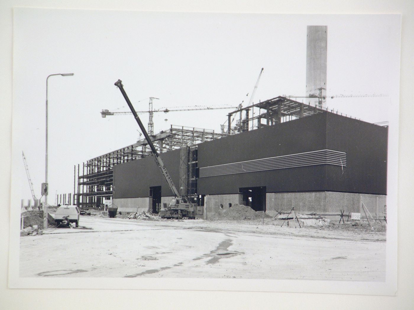 View of construction of exterior of power station, United Kingdom