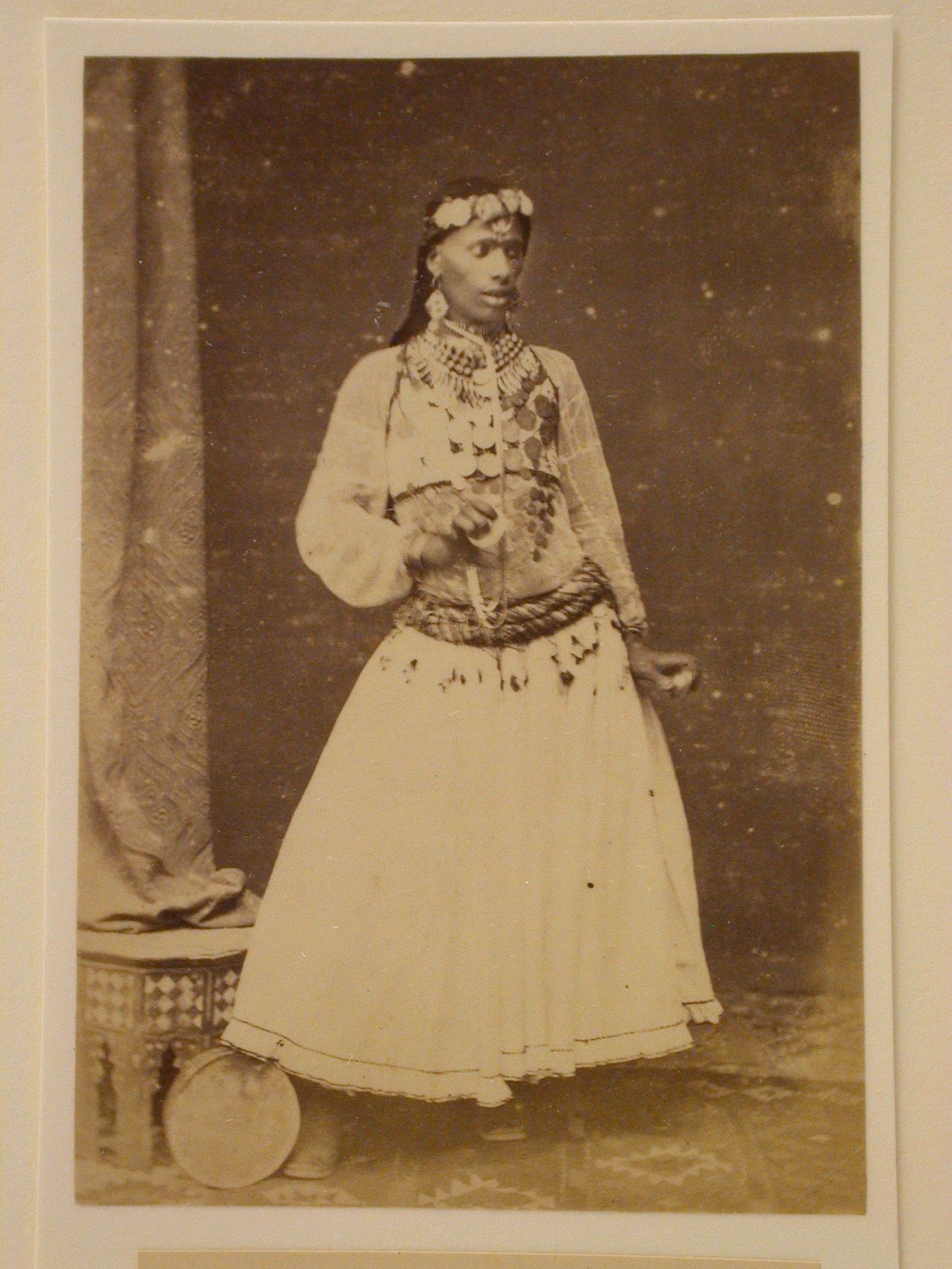 Egyptian female dancer with finger cymbals