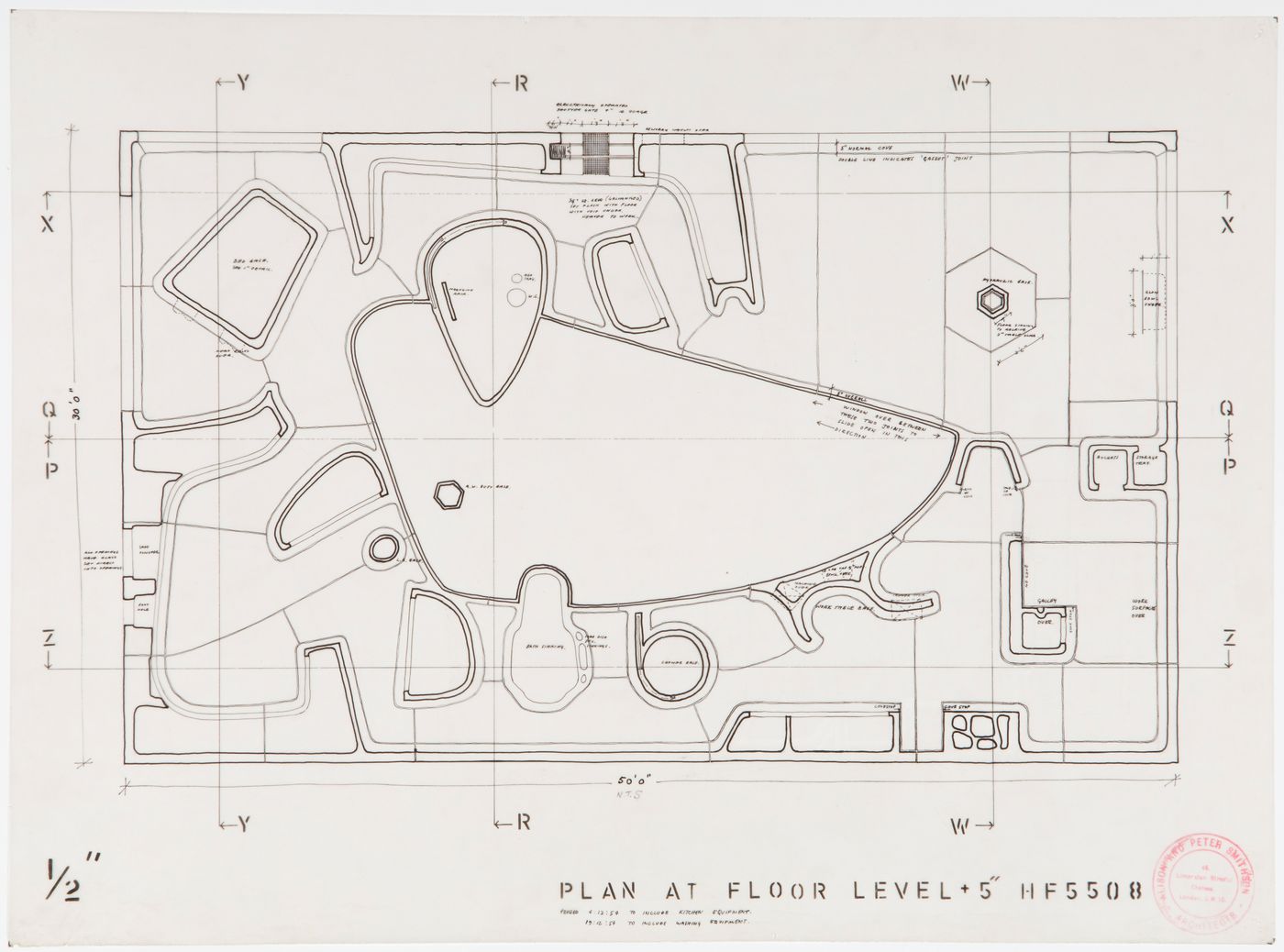 House of the Future, Daily Mail Ideal Homes Exhibition, London, England: plan for five inches above the floor level