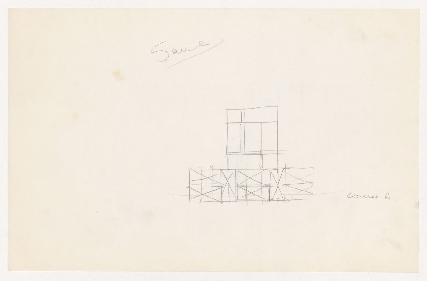 Sketch section for brick coursing for the Metallurgy Building, Illinois Institute of Technology, Chicago