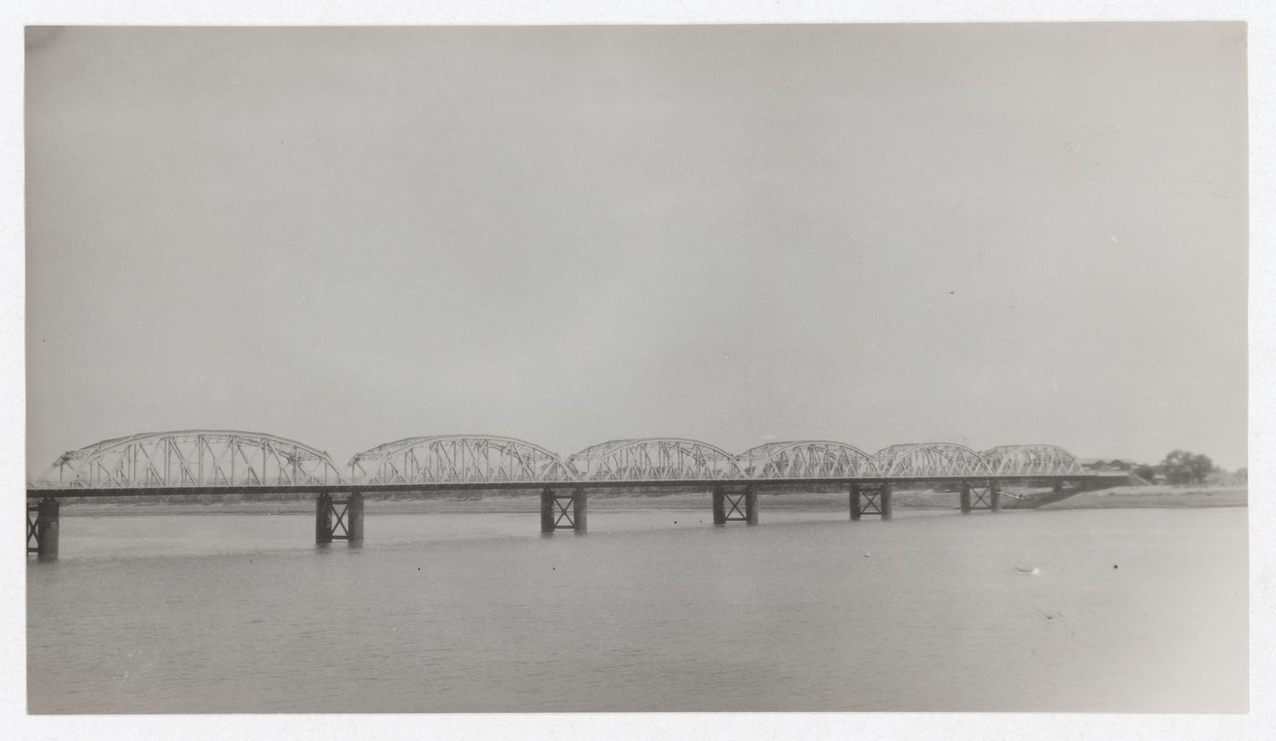 Landscape view of the Blue Nile Road and Railway Bridge, Khartoum, Sudan