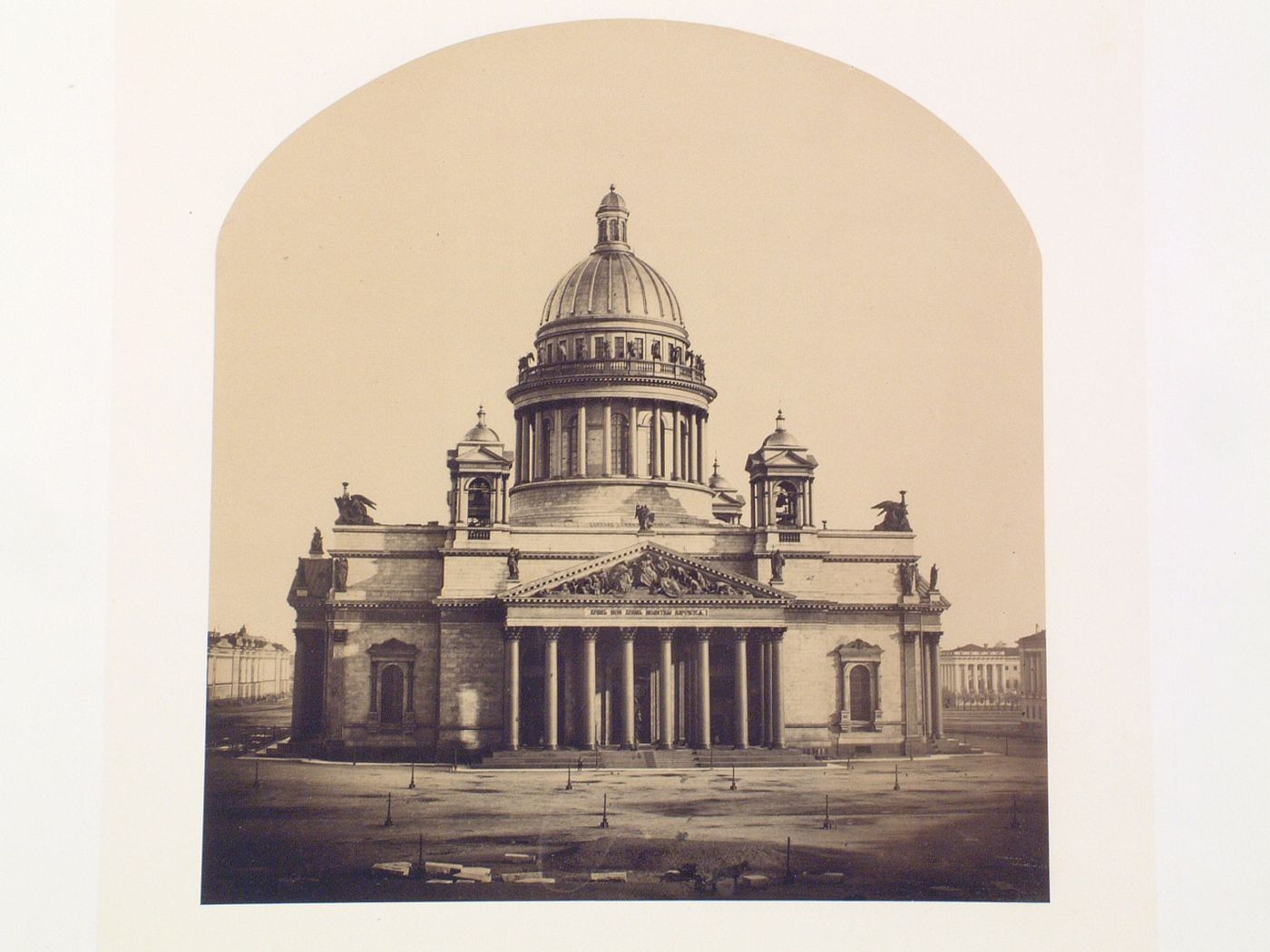 Exterior view of the principal façade of Saint Isaac's Cathedral, Saint Petersburg, Russia