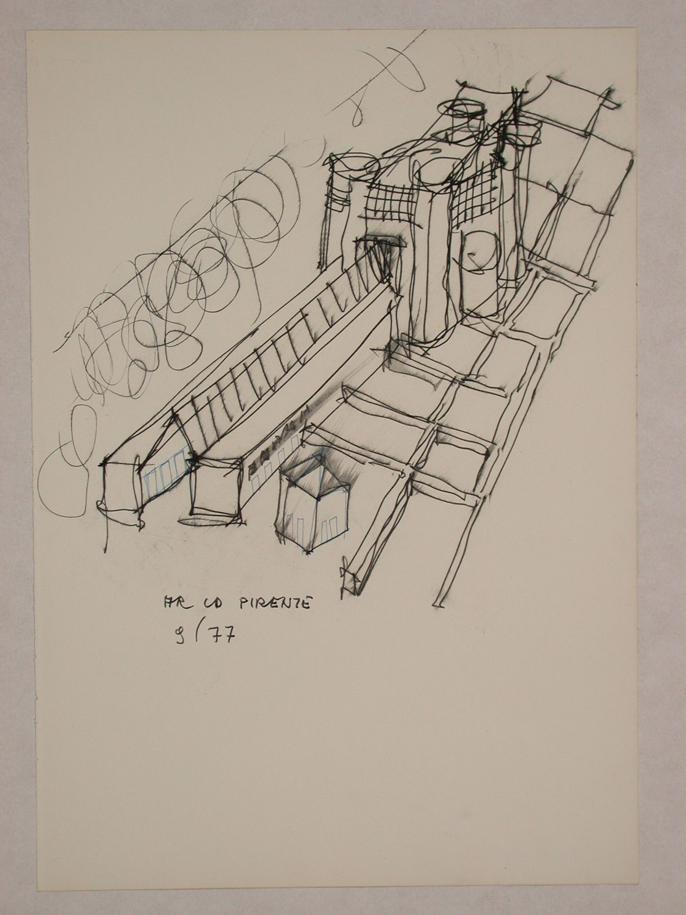 Sketch axonometric for Centro Direzionale, Florence