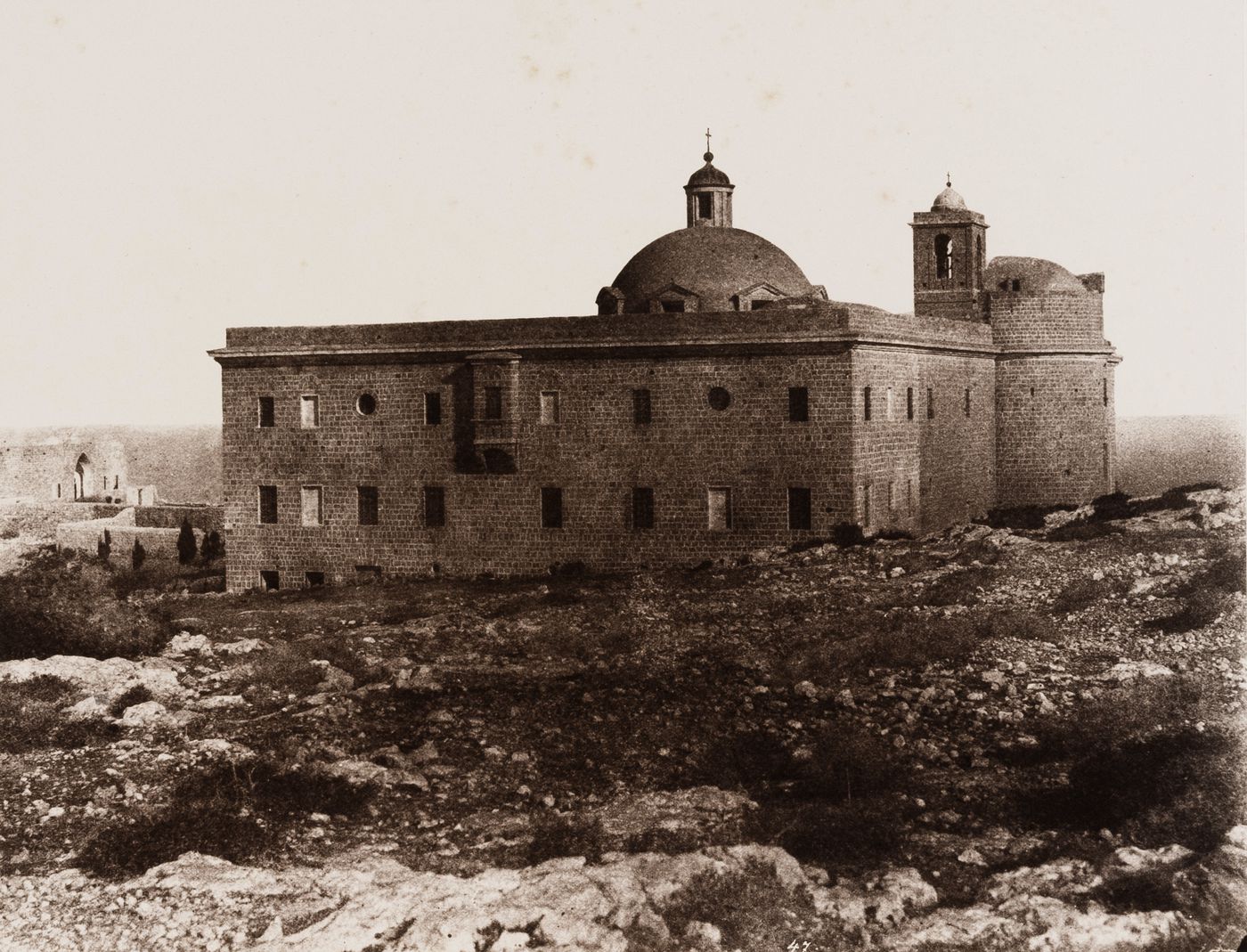 View of a convent on Mount Carmel, Ottoman Empire (now in Israel)