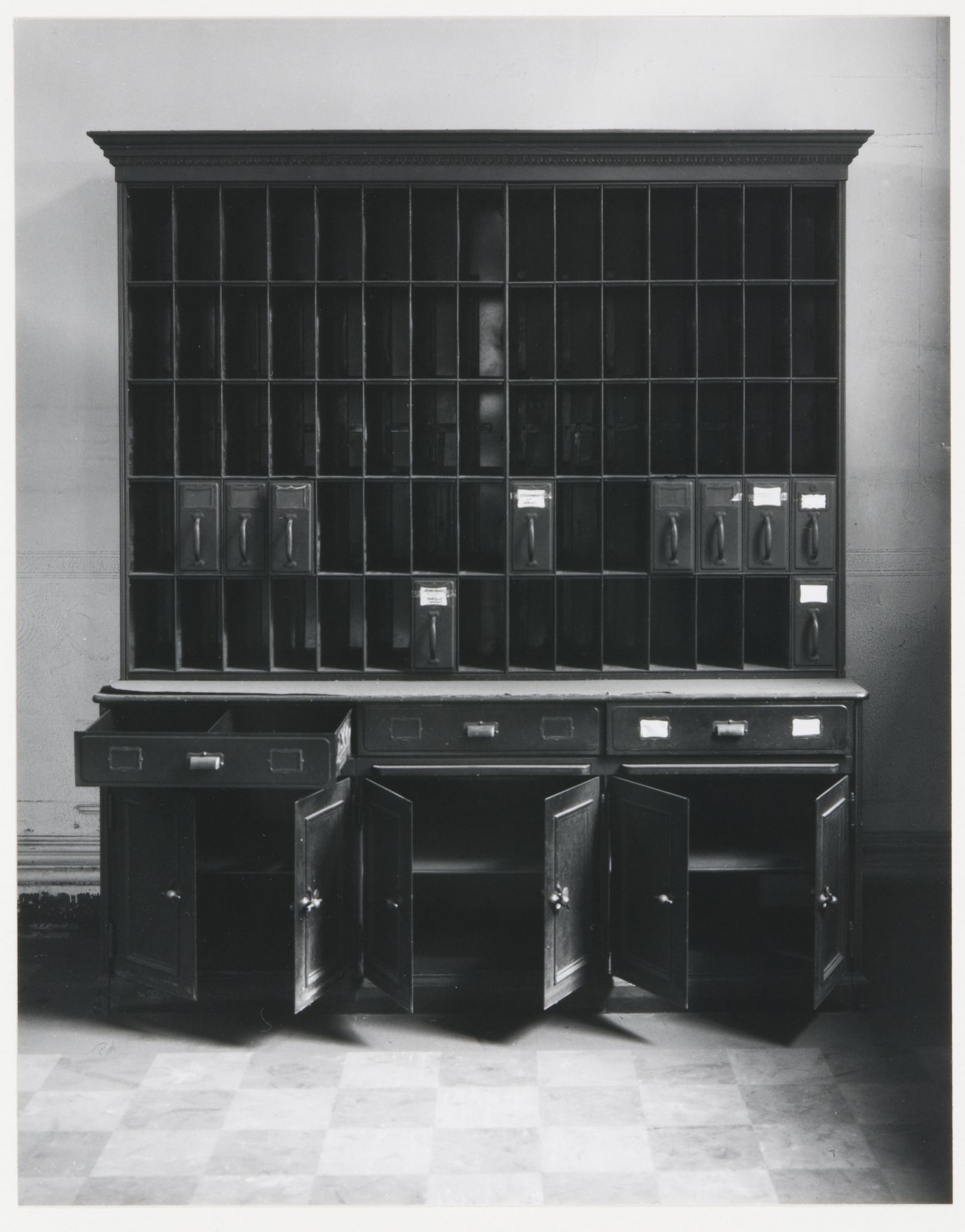 View of file cabinet, city clerk's office, second floor, Old City Hall, Boston, Massachusetts, United States