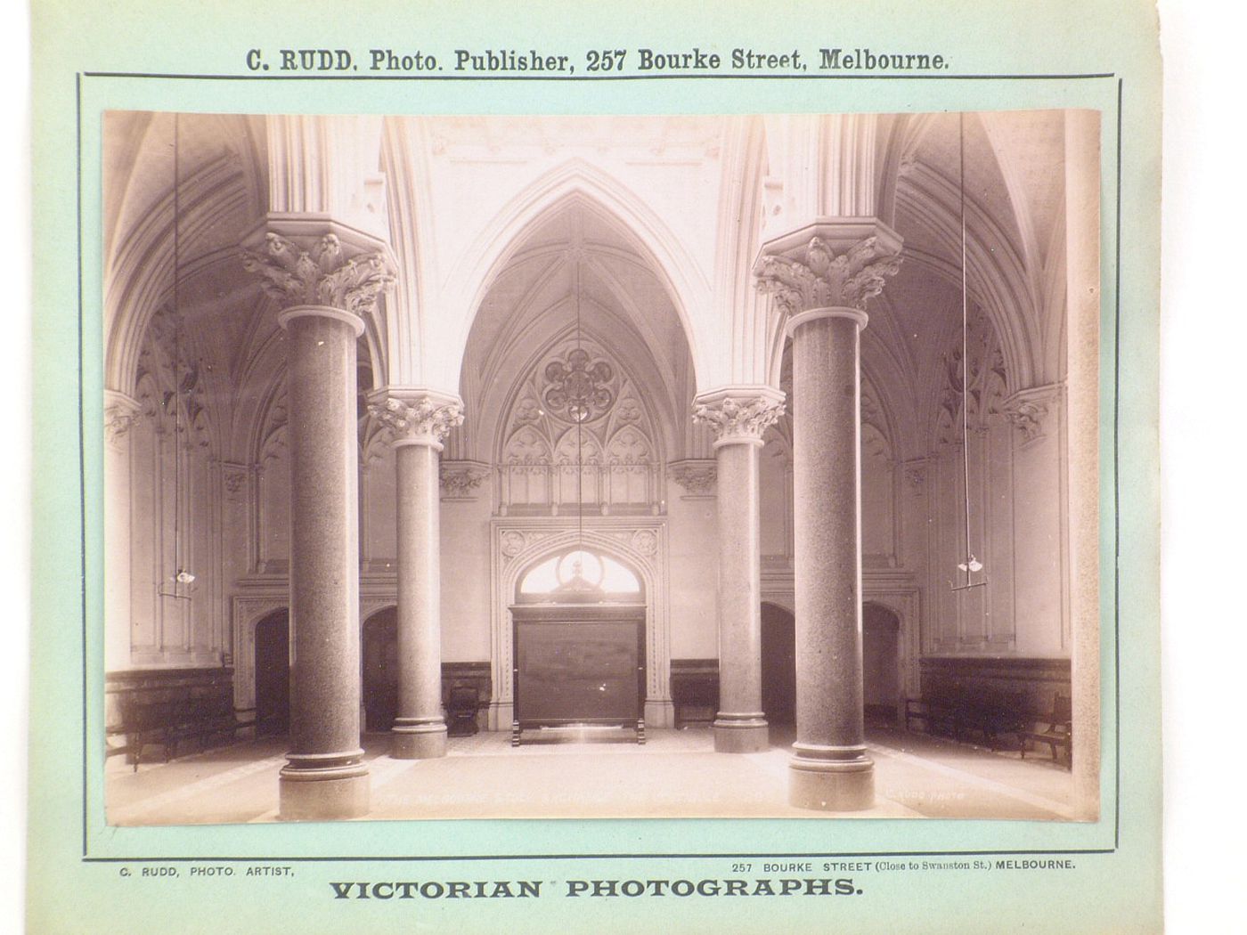 Interior view of a vestibule of the Melbourne Stock Exchange (now the Australia and New Zealand (ANZ) Bank), Australia