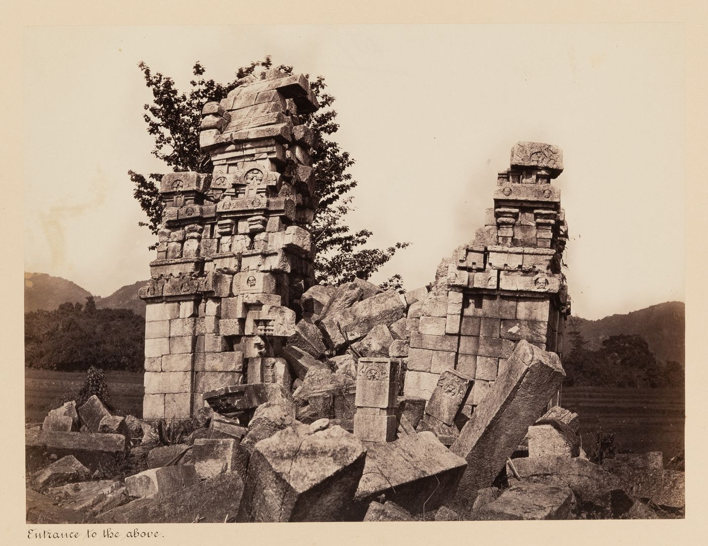 View of the ruins of the Nalanda Gedige, Nalanda, Ceylon (now Sri Lanka)