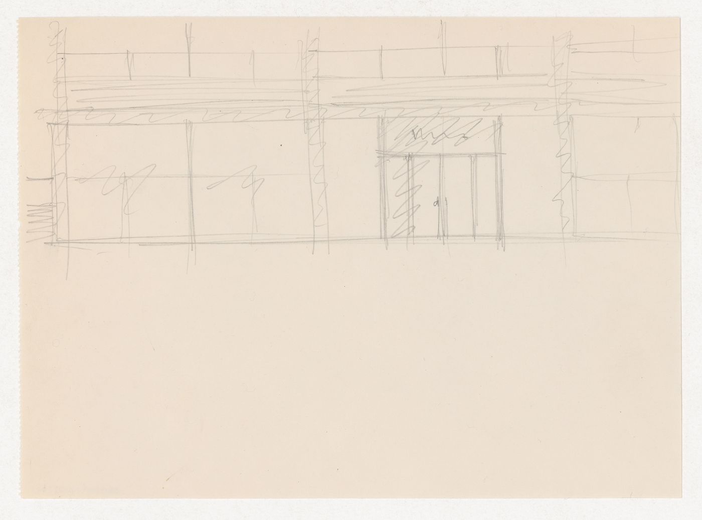 Partial sketch elevation for the Metallurgy Building, Illinois Institute of Technology, Chicago
