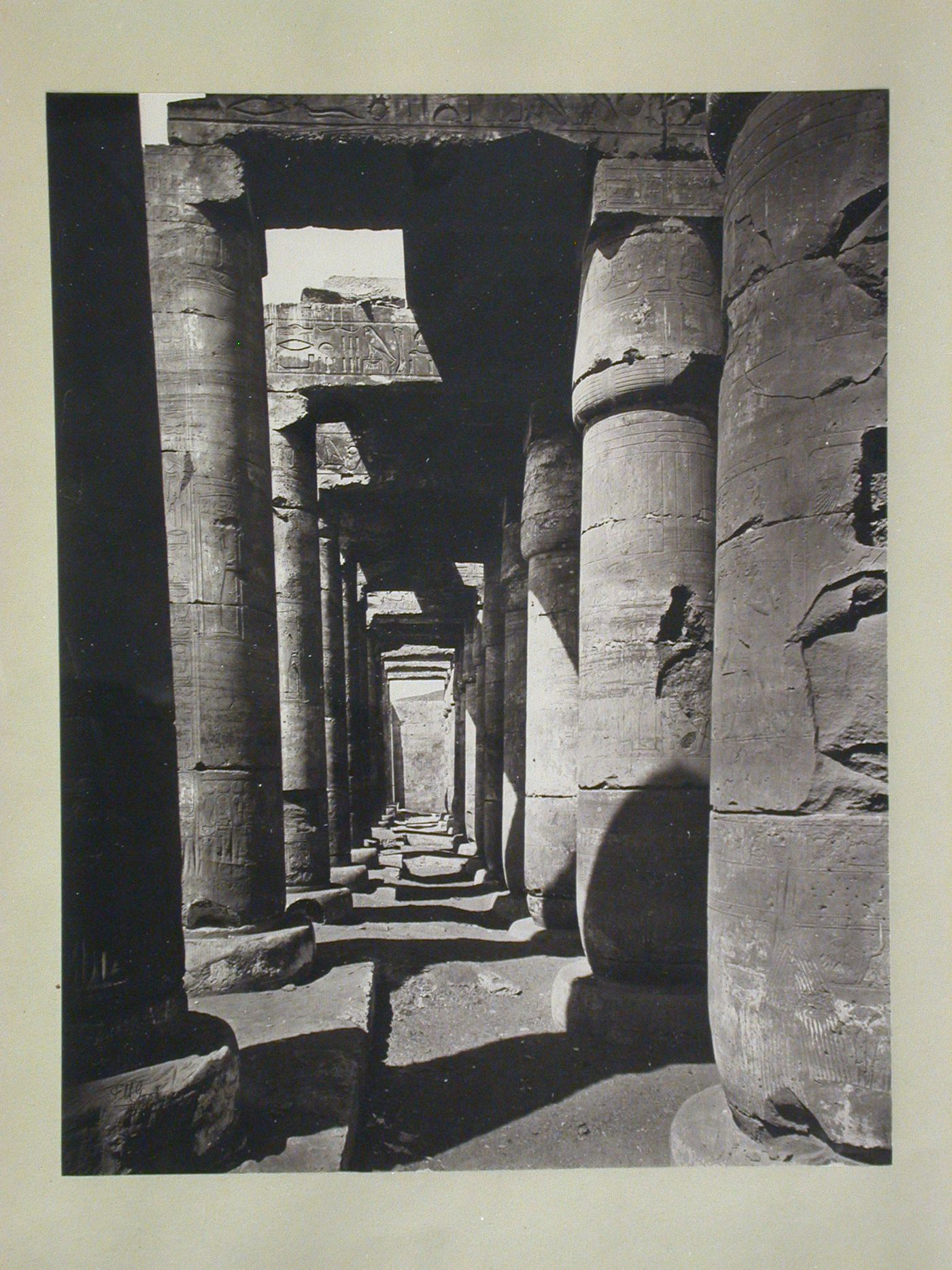 Temple of Seti I, columns in Outer Hypostyle Hall [?], Abydos, Egypt