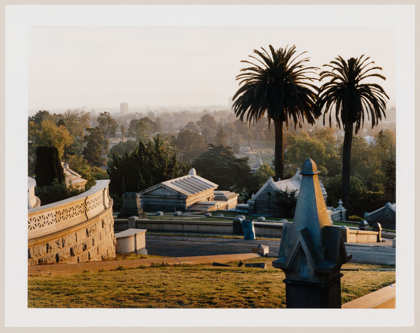 Viewing Olmsted: View from top of cemetery looking southwest, Mountain View Cemetery, Oakland, California