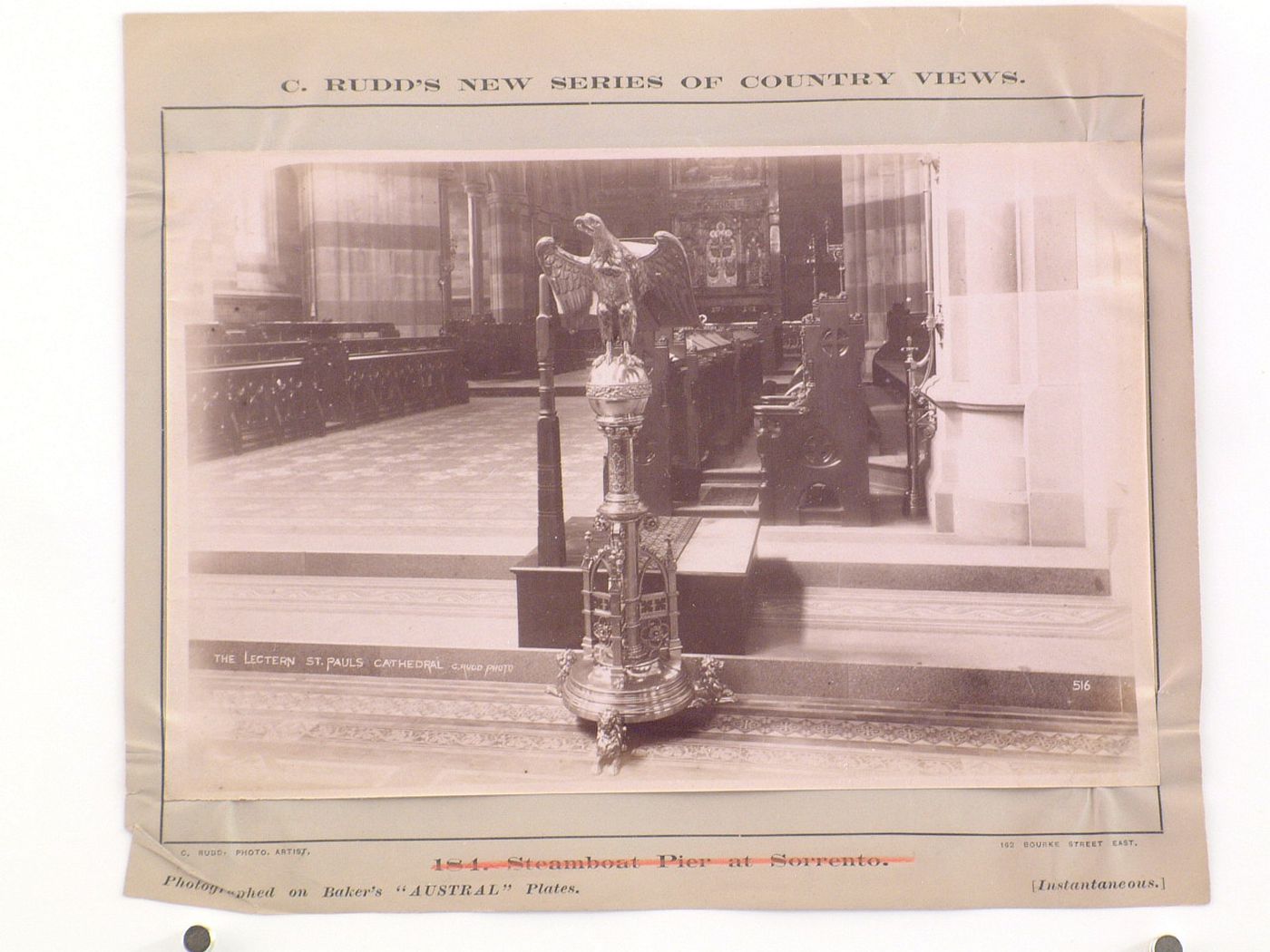 Interior view of the lectern of St. Paul's Cathedral, Melbourne, Australia