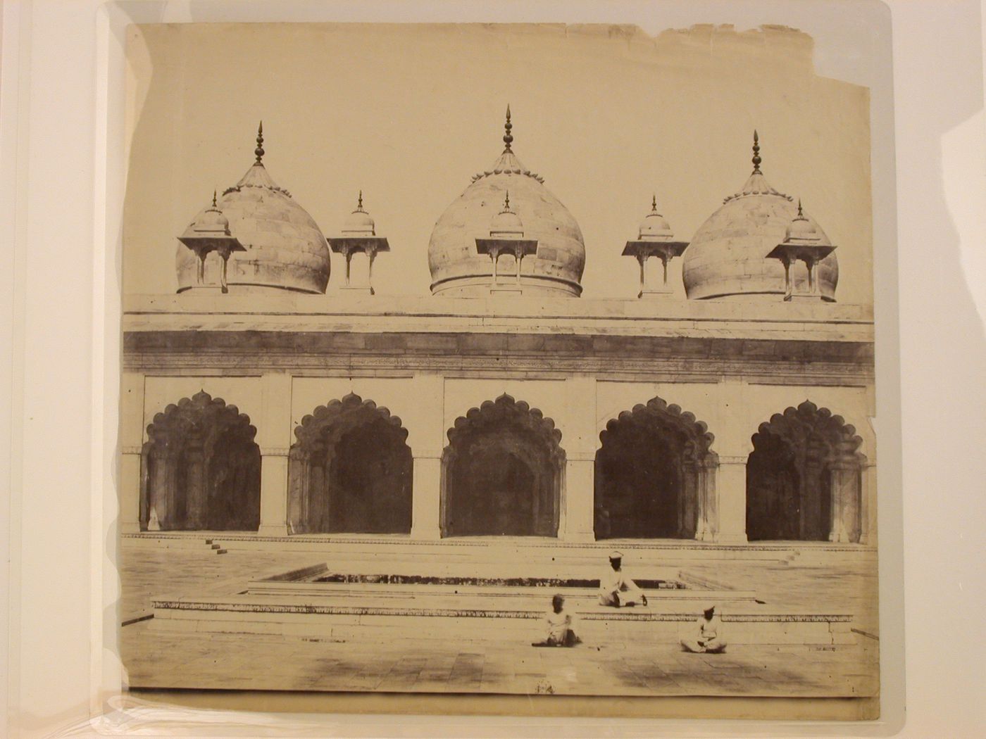 Panorama of the Moti Masjid [Pearl Mosque] showing the façade, Agra, India