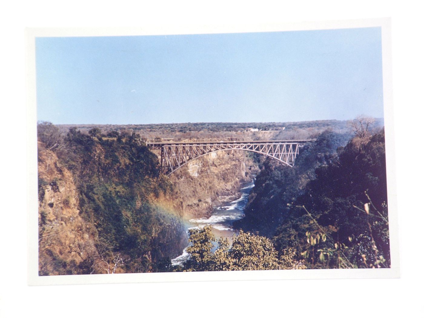 View of the Victoria Falls Bridge, Zambezi River, crossing the border between Victoria Falls, Zimbabwe and Livingstone, Zambia