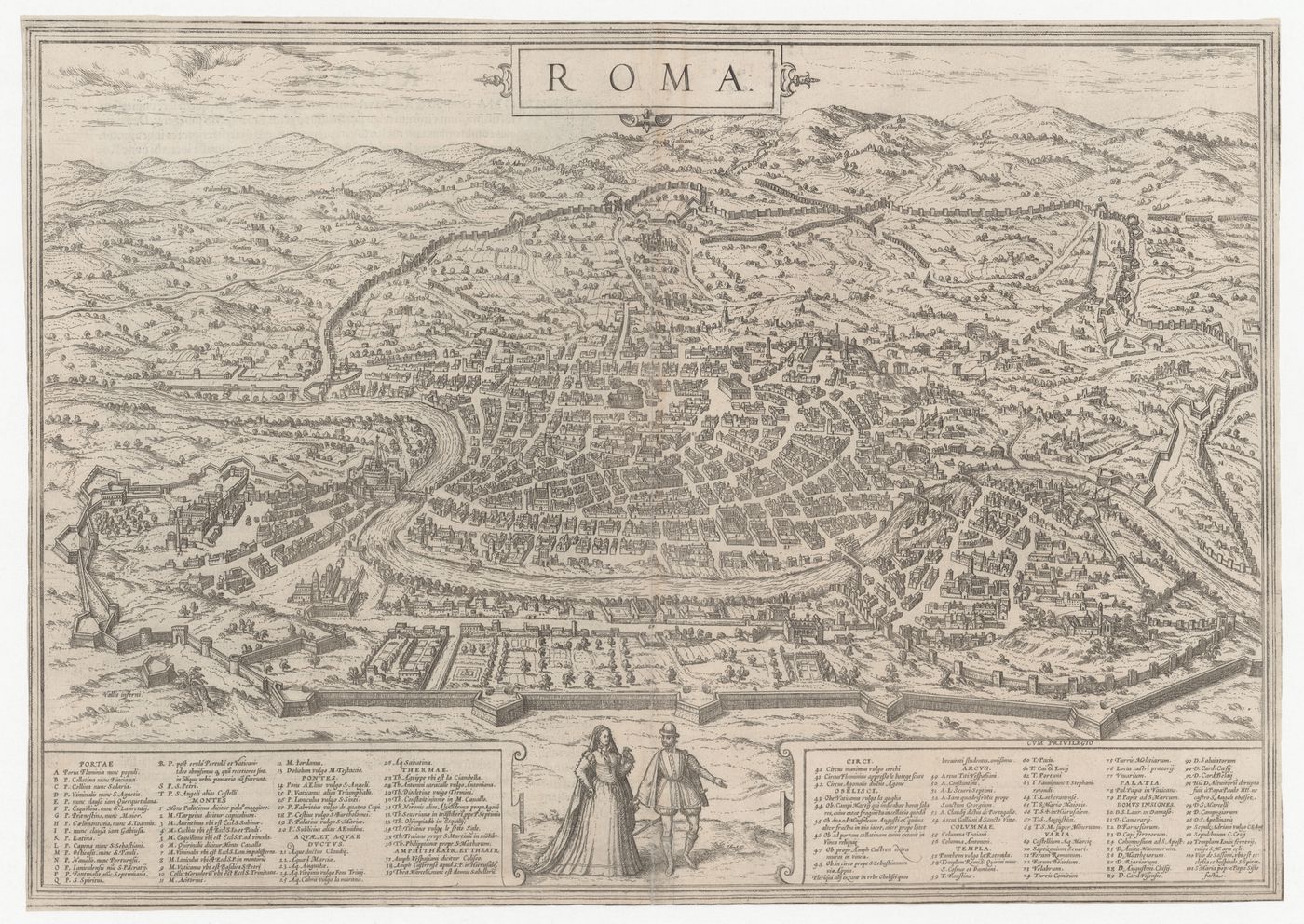 A map of modern Rome, Italy