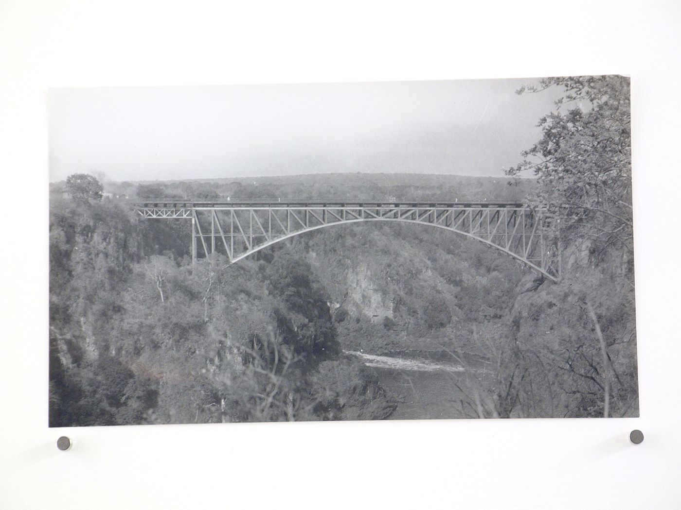 View of Victoria Falls Bridge, Zambezi River, crossing the border between Victoria Falls, Zimbabwe and Livingstone, Zambia