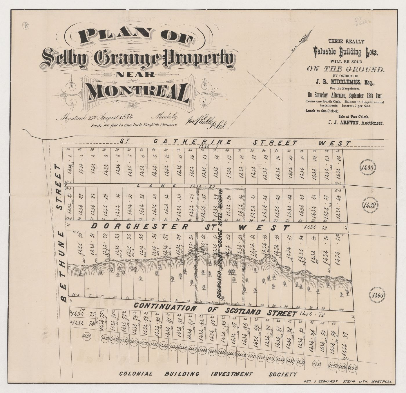 Plan of Selby Grange property, Montréal