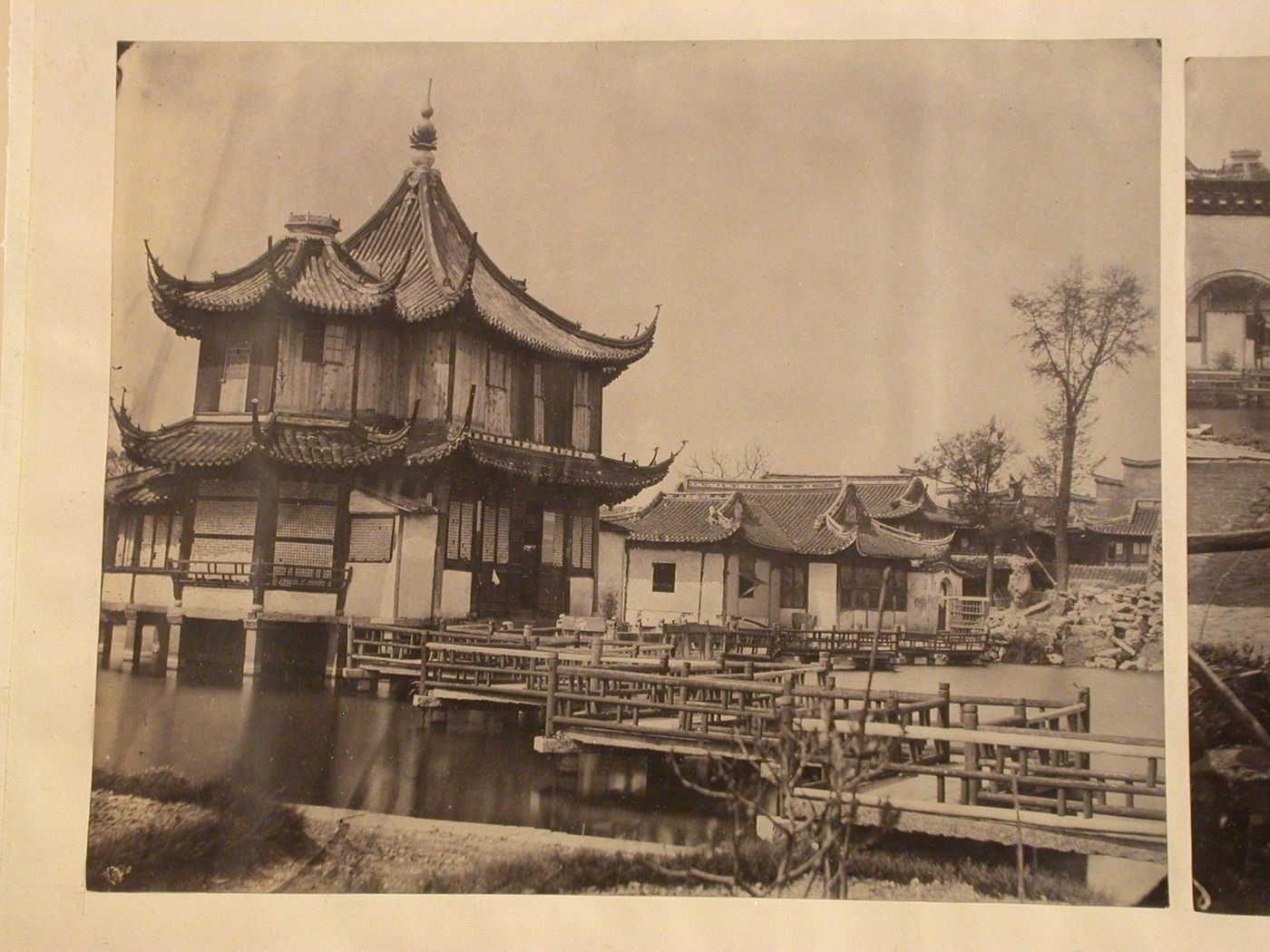 View of the Huxin Ting [Heart-of-the-Garden Pavillion] and zigzag bridge in Yu Yuan [The Garden to Please], Shanghai, China