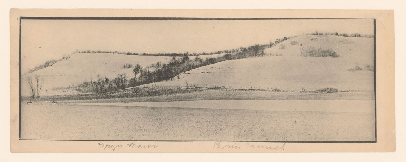 Bryn Mawr, Panoramic landscape view taken around the Hillside Home School, Spring Green, Wisconsin