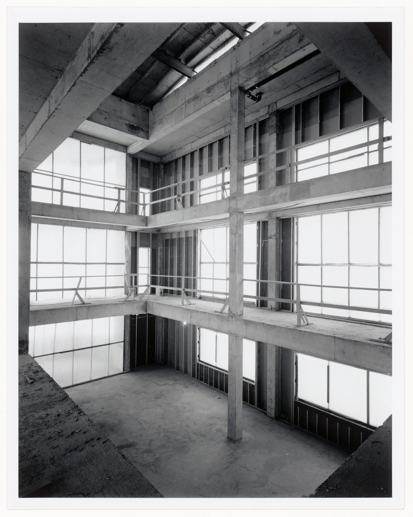 Interior view of the Alcan Wing from the north, Canadian Centre for Architecture under construction, Montréal, Québec