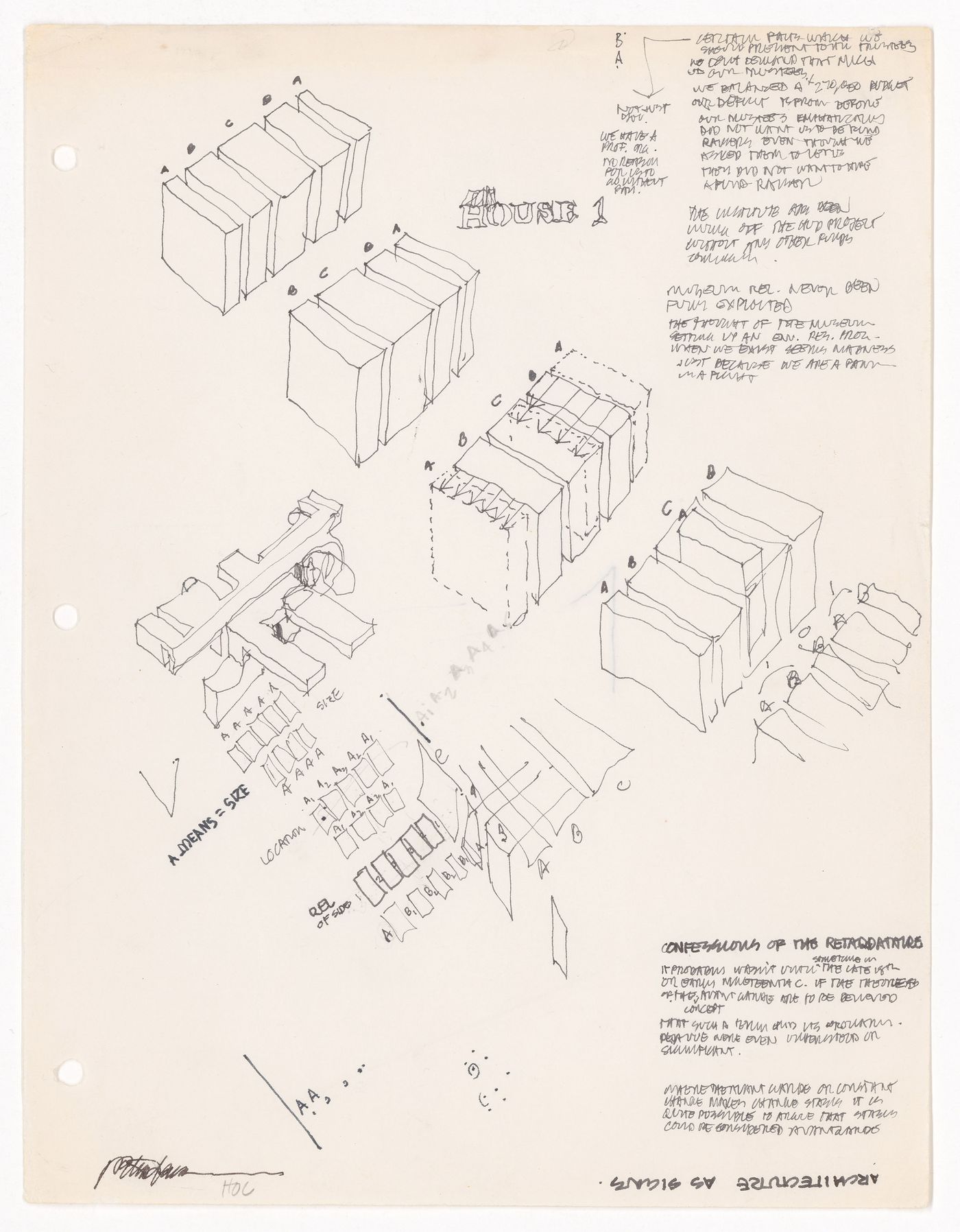 Sketches for House I, Princeton, New Jersey