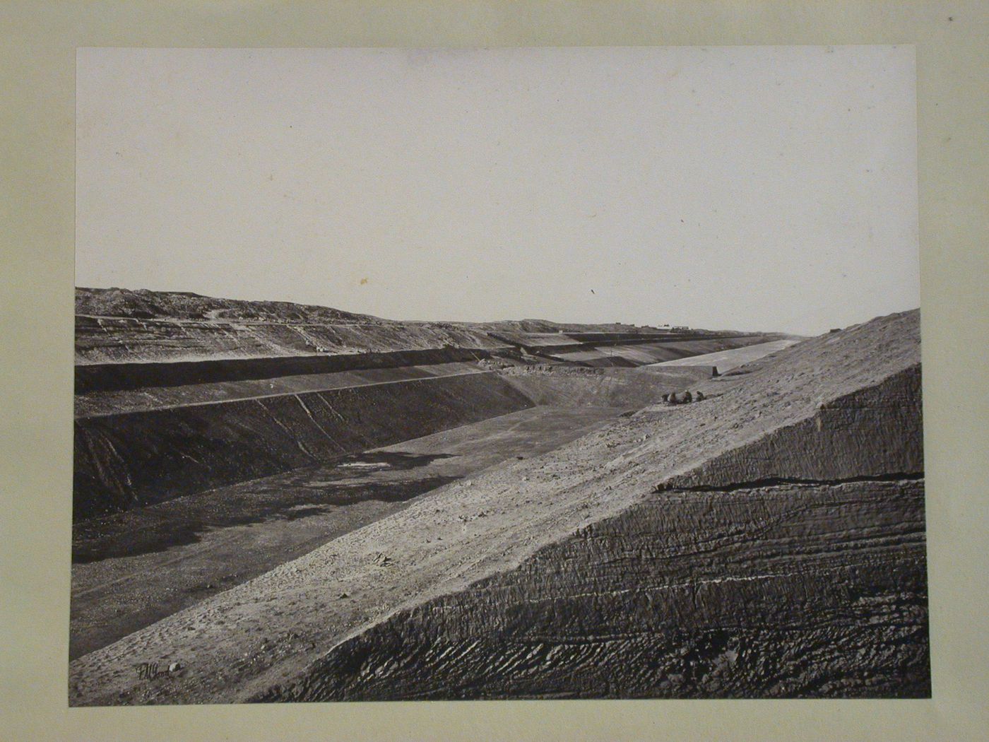 View of cuttings with dam, Suez Canal, El Shallûfa, Egypt