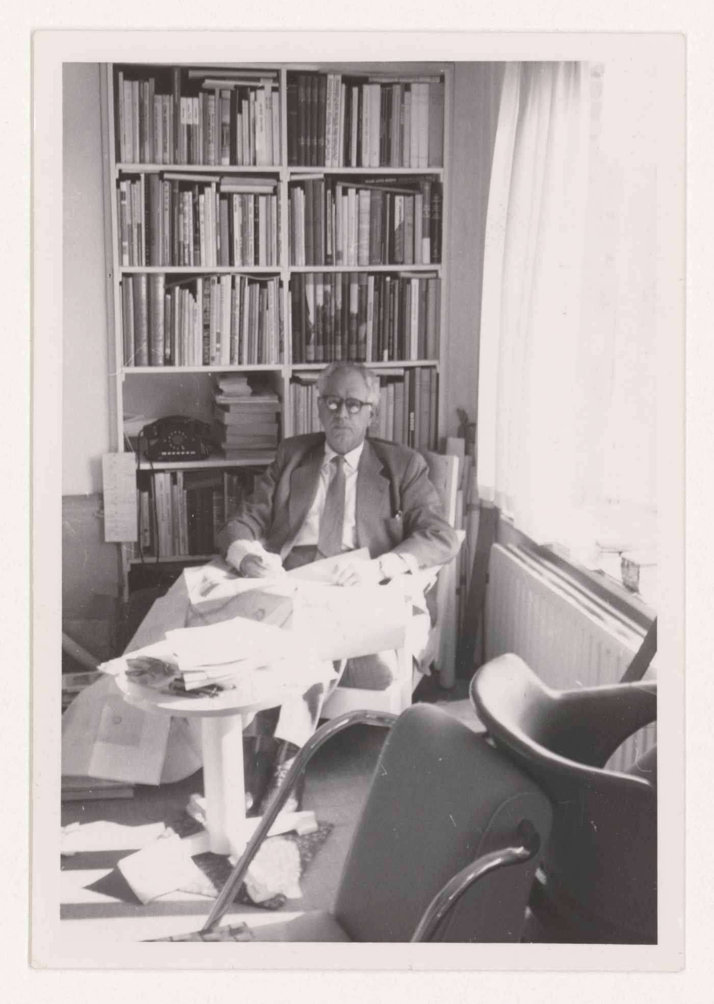 Portrait of J.J.P. Oud in his study, Netherlands