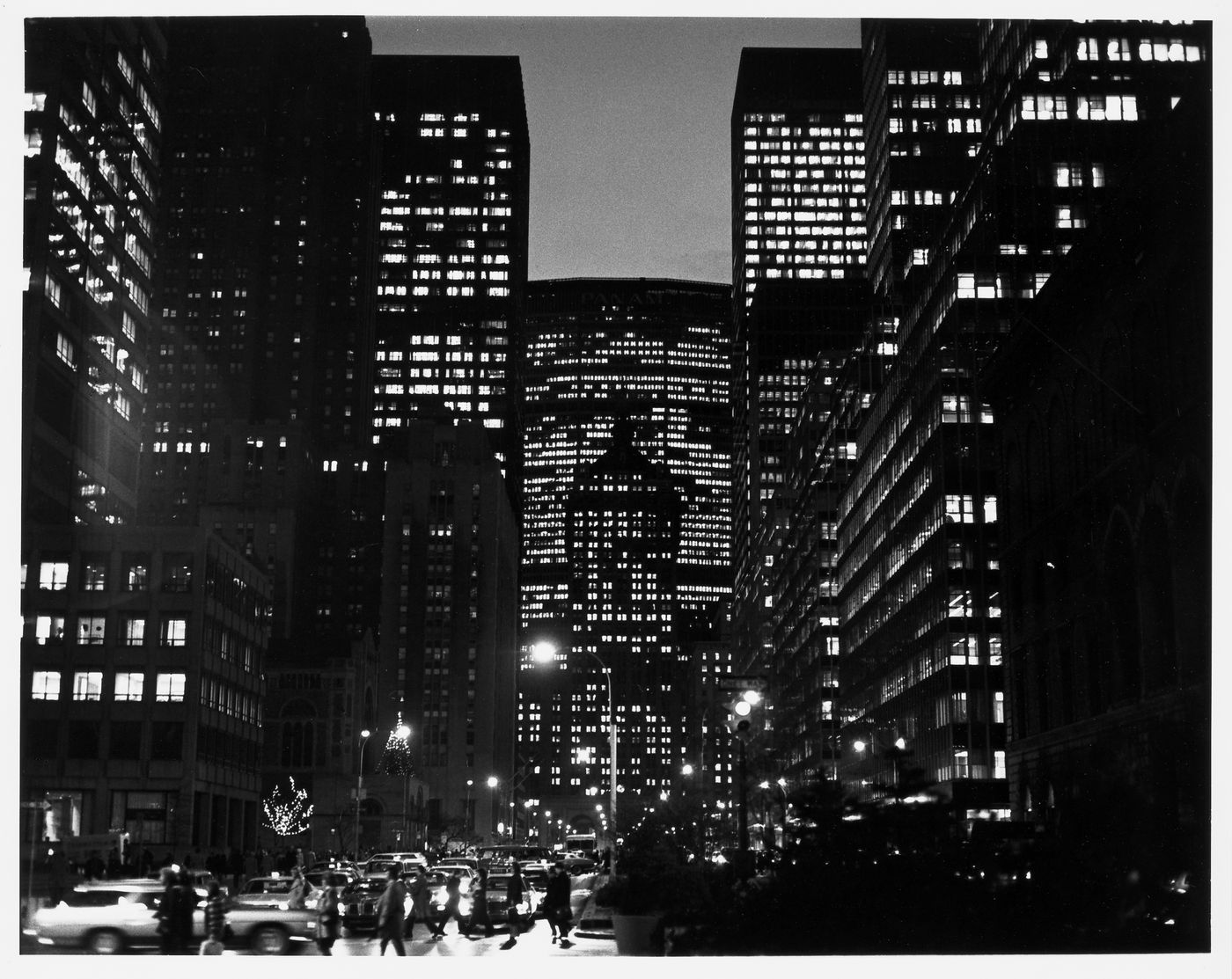 View of Park Avenue at night, New York City, New York