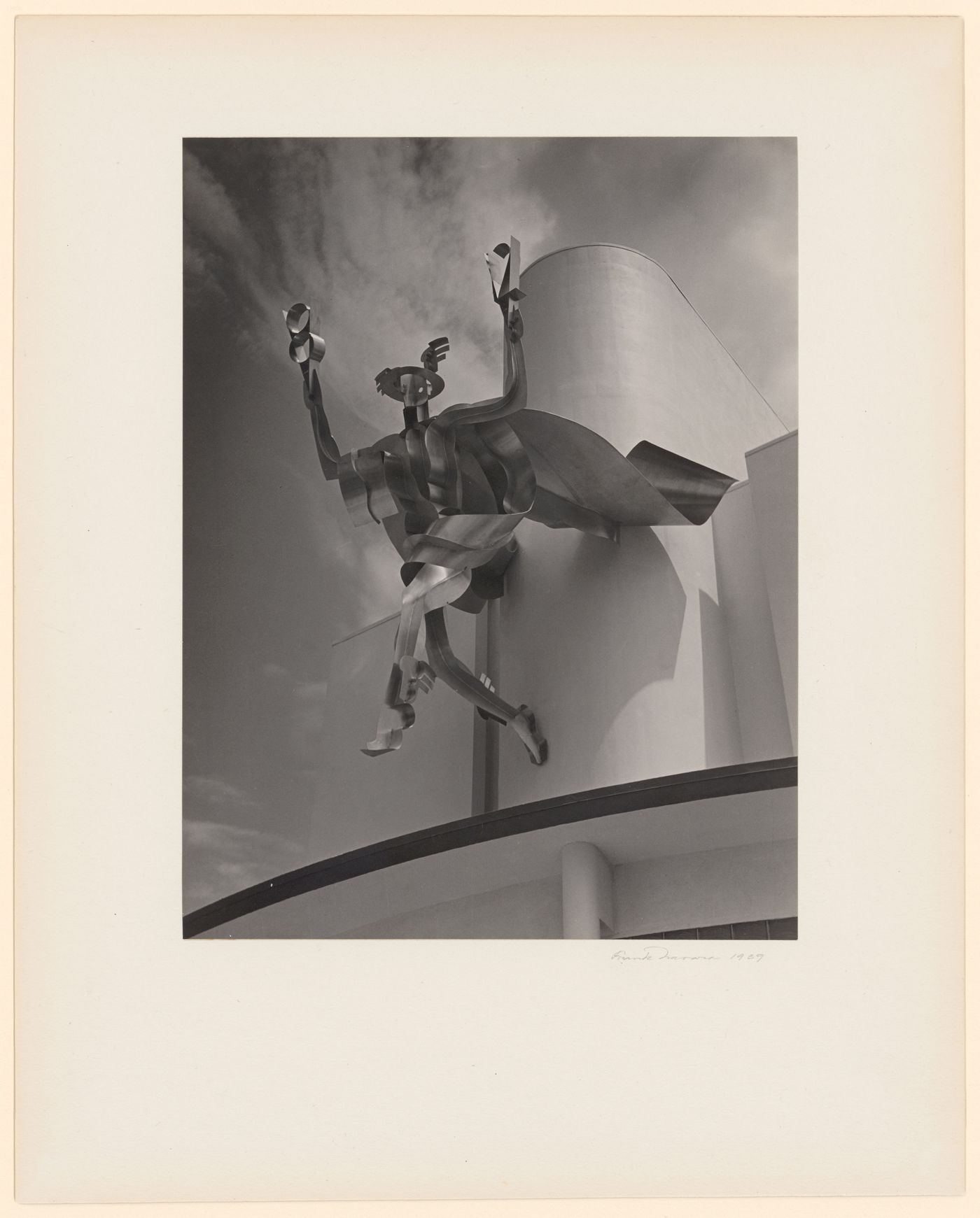 New York World's Fair (1939-1940): Sheet metal figure statue on top of building façade