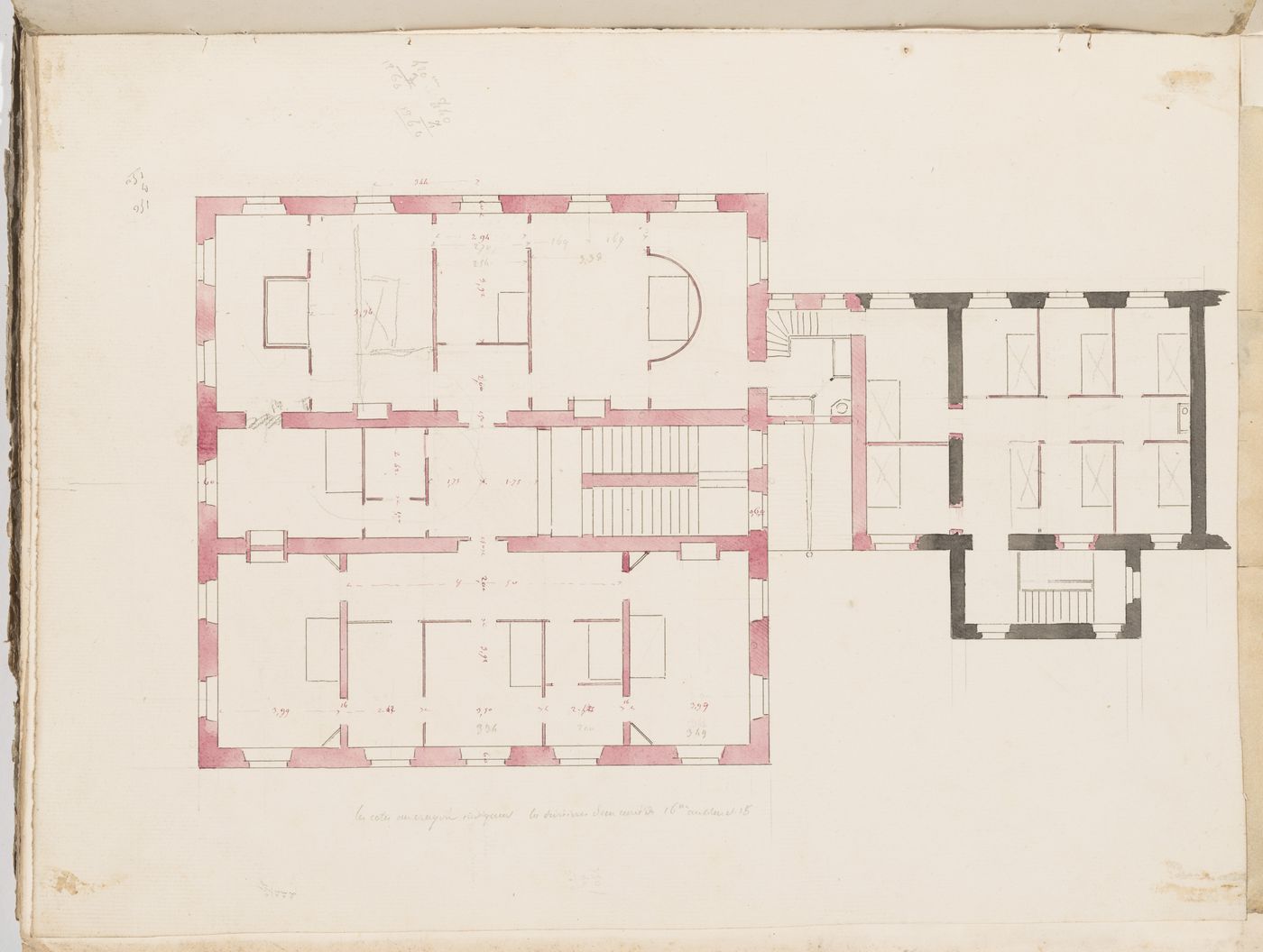 Project no. 8 for a country house for comte Treilhard: First floor plan