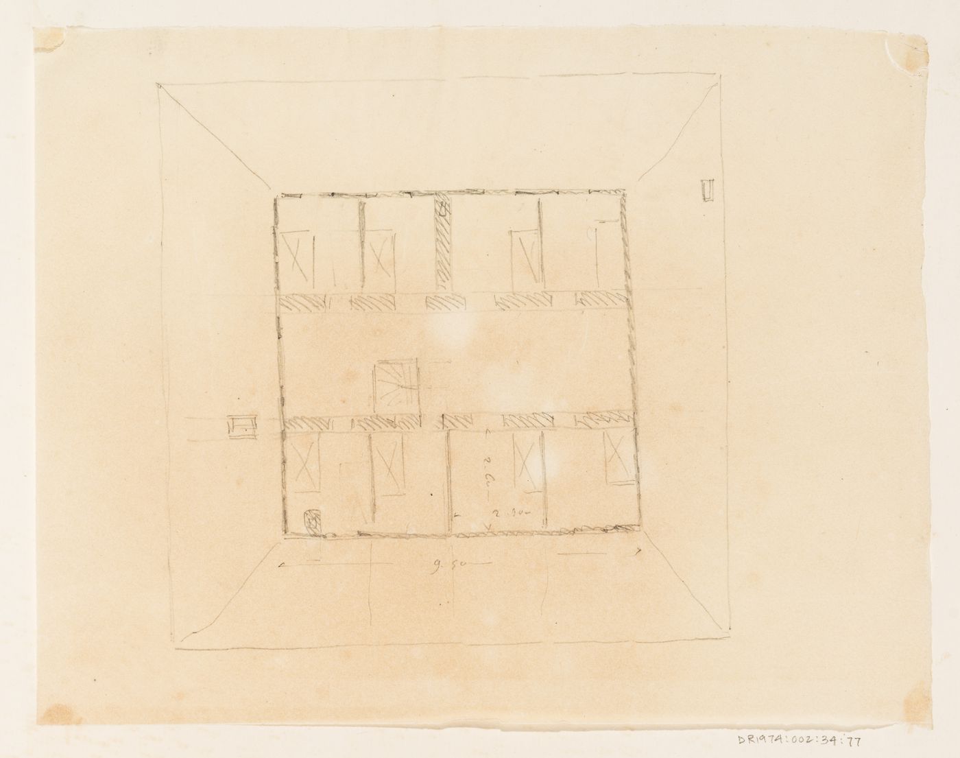 Project no. 10 for a country house for comte Treilhard: Plan for the "comble"