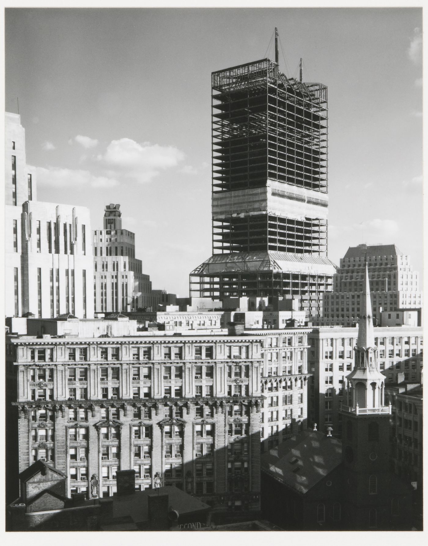 View of neighboring buildings viewed from top of dome, Old City Hall, Boston, Massachusetts, United States