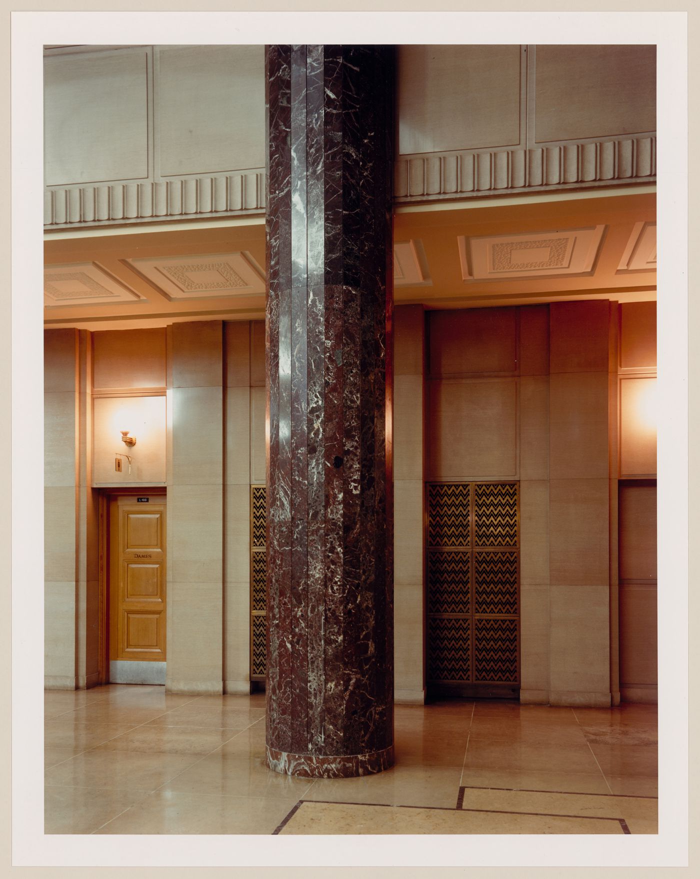 View of a column in the entrance hall, Université de Montréal, Montréal, Québec