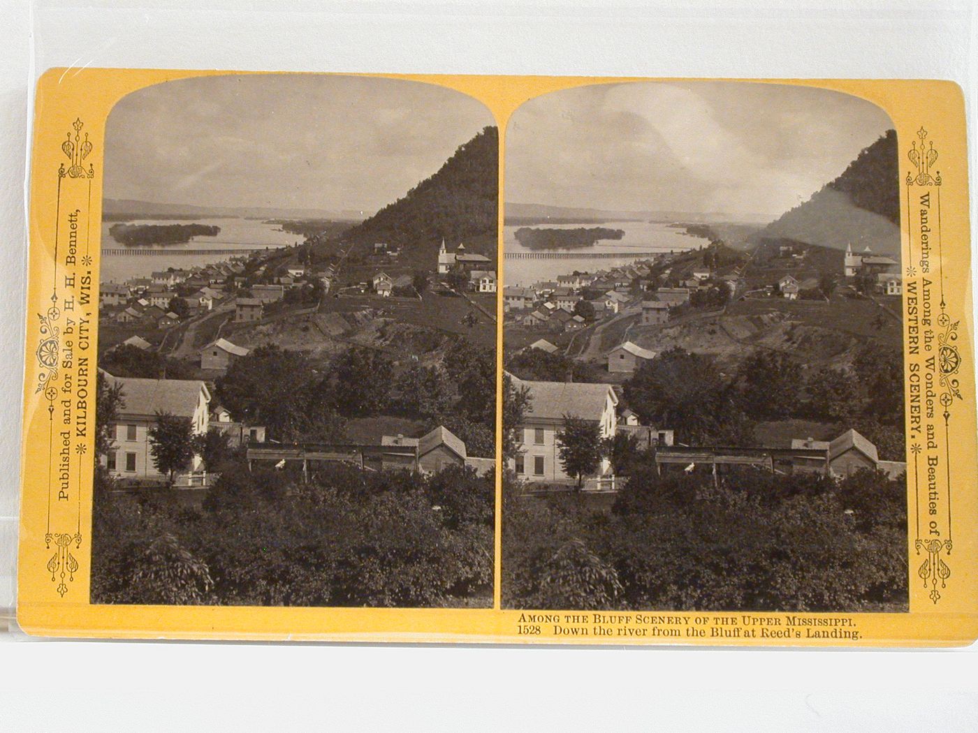 View of housing and river from the cliff at Reed's Landing, Mississippi