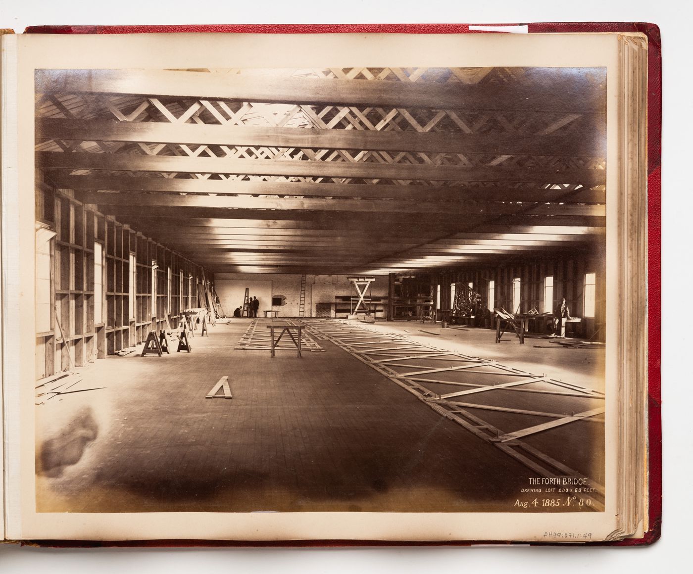 Interior view of a workshop for the construction of the Forth Bridge, Firth of Forth, Scotland, United Kingdom