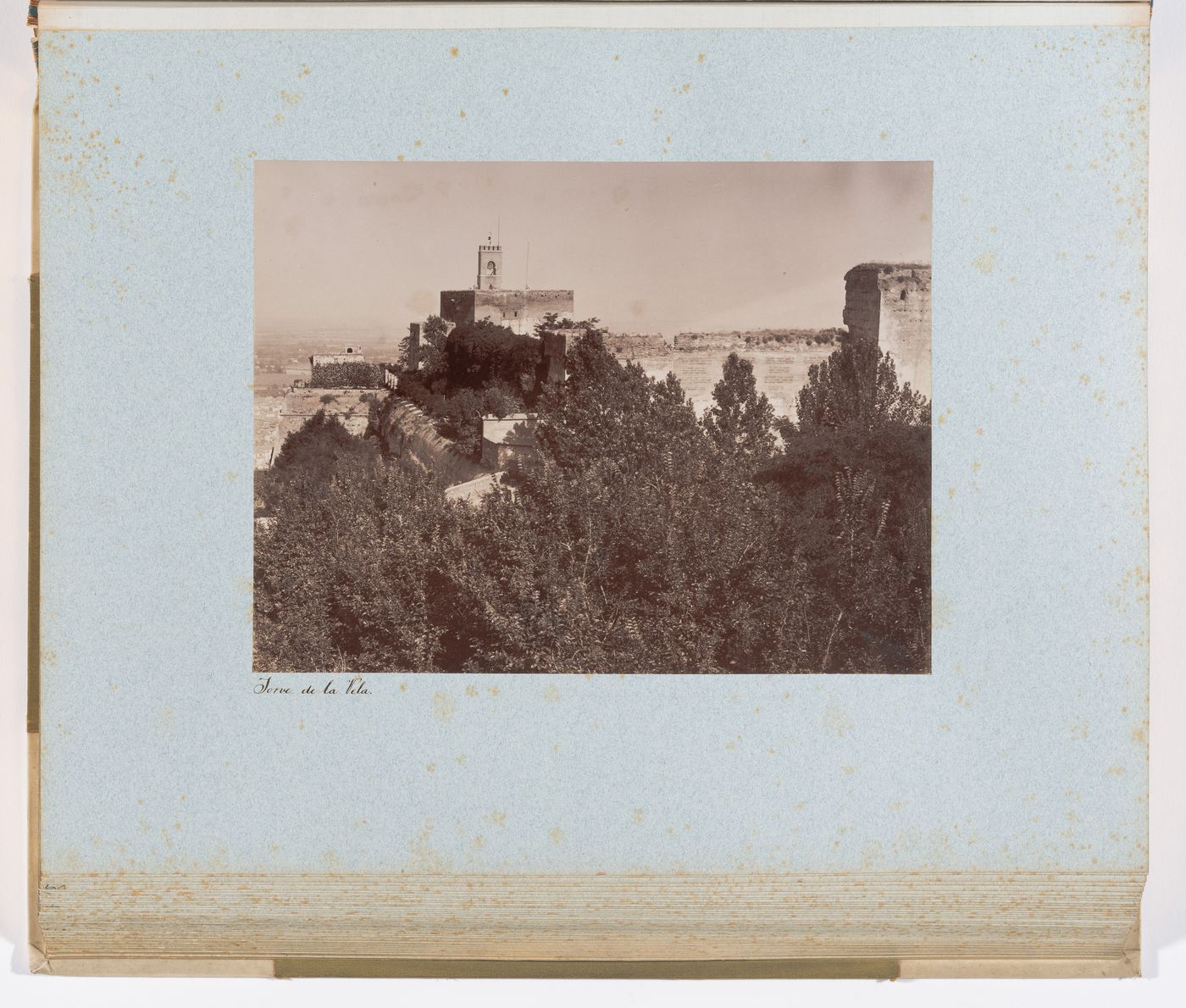 View of the Candle tower from the Carlos V Palace, Alhambra, Granada, Spain
