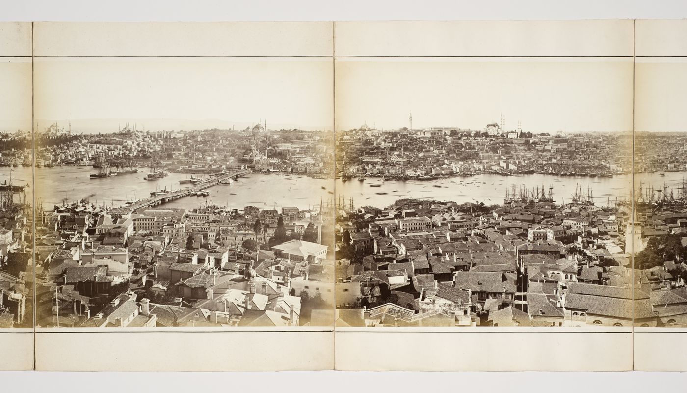 Section of a panorama of Constantinople (now Istanbul, Turkey) from the Galata Tower