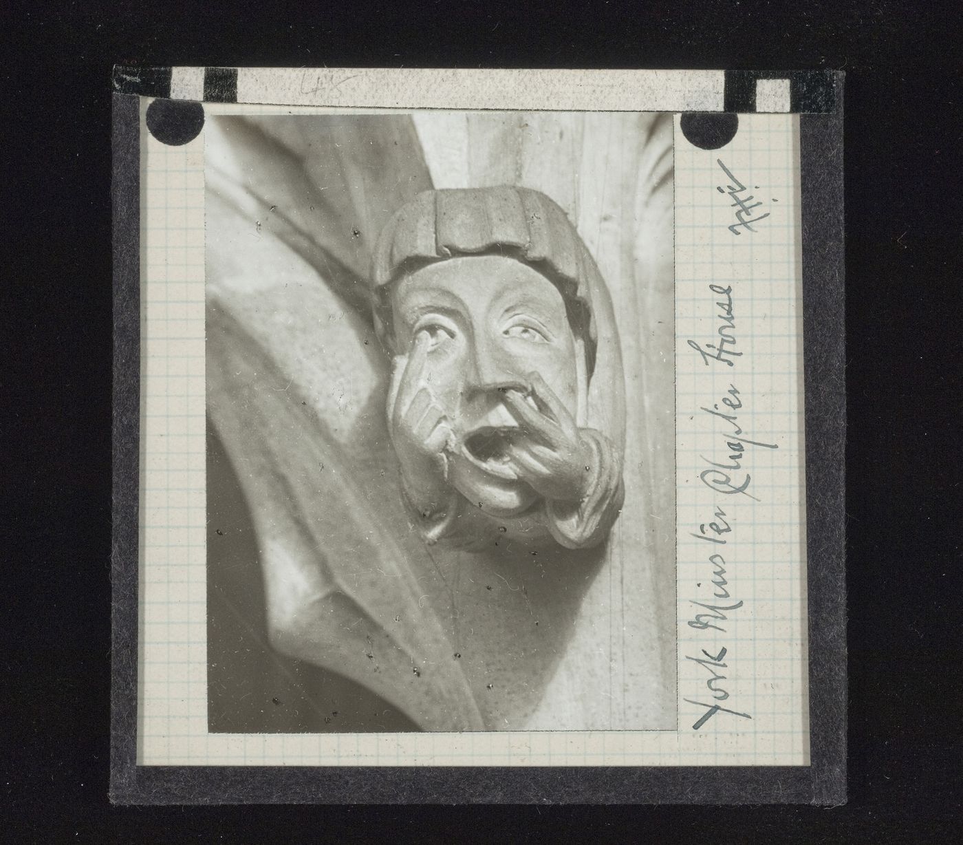 View of grotesque sculpture in Chapter House of York Minster, York, North Yorkshire, England