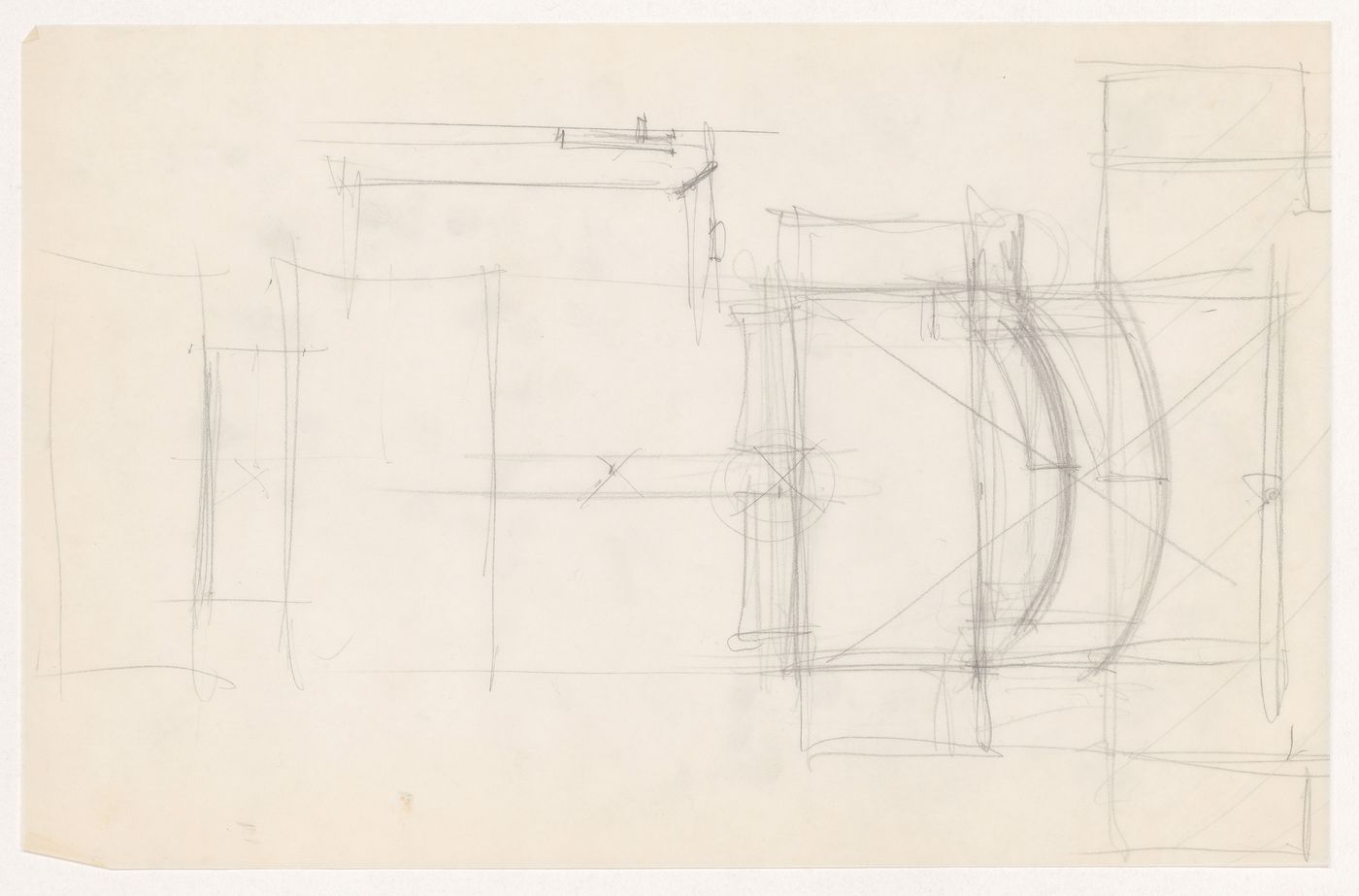 Sketch sectional detail, possibly for a resonator for the Metallurgy Building, Illinois Institute of Technology, Chicago