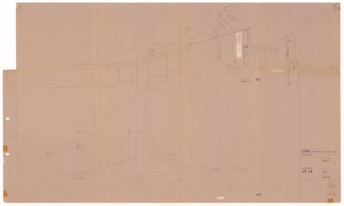 Elevations for Casa de chá, Restaurante da Boa Nova, Leça da Palmeira