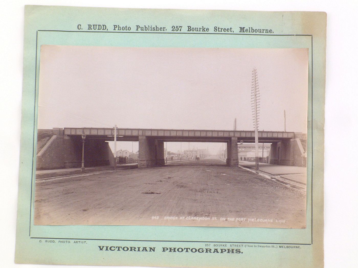 View of the railway [?] bridge at Clarendon Street, Port of Melbourne, Australia