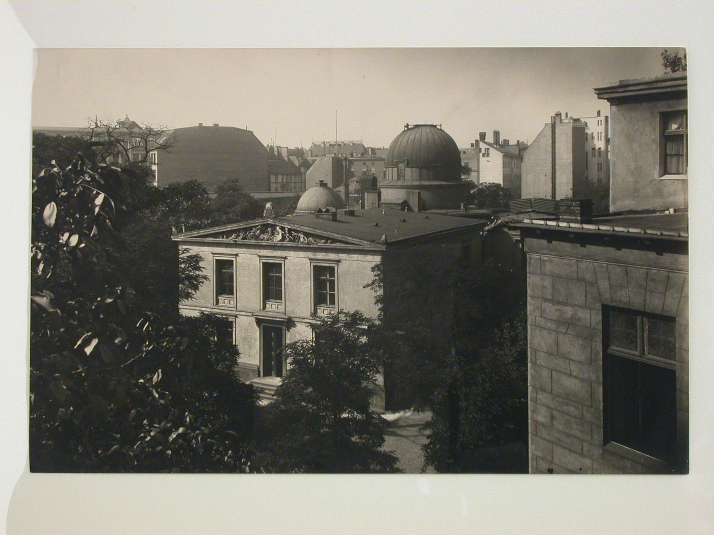 View of the Berlin Observatory (now demolished) showing the principal façade and the dome, between Lindenstraße and Friedrichstraße, Kreuzberg, Berlin, Germany