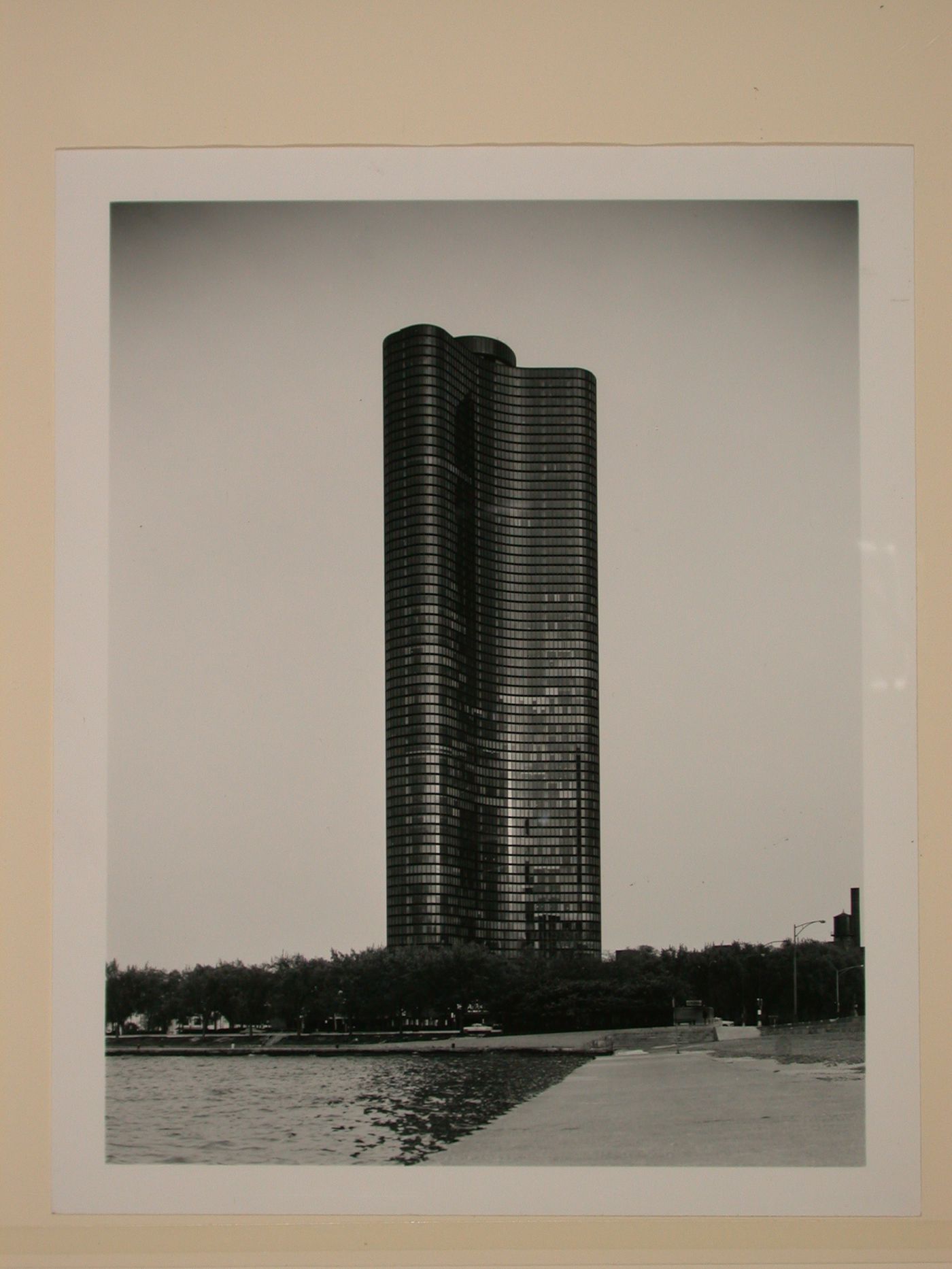 Distant view of Lake Point Tower, 505 North Lake Shore Drive, Chicago