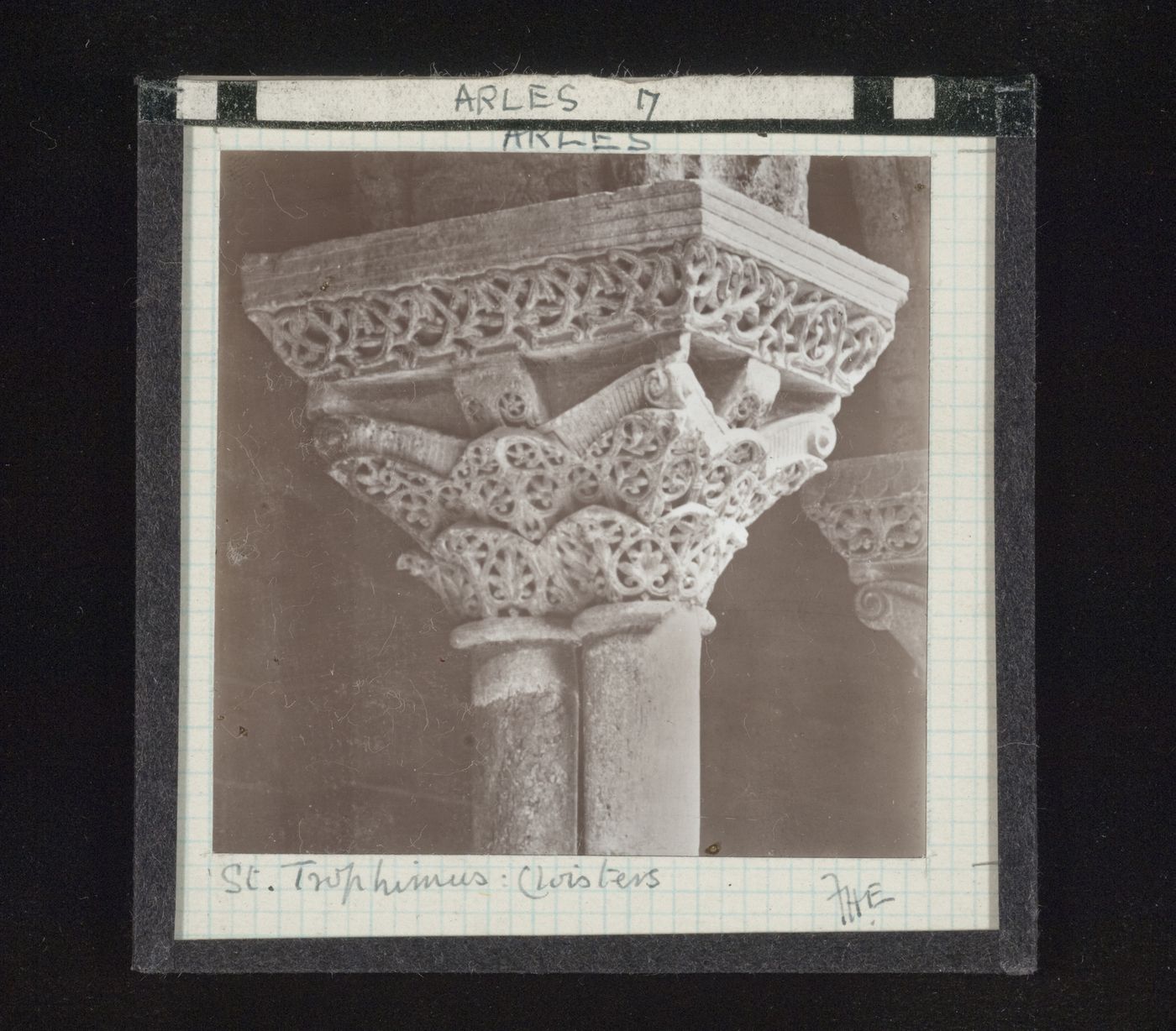 View of capital in cloister of Saint-Trophime, Arles, France