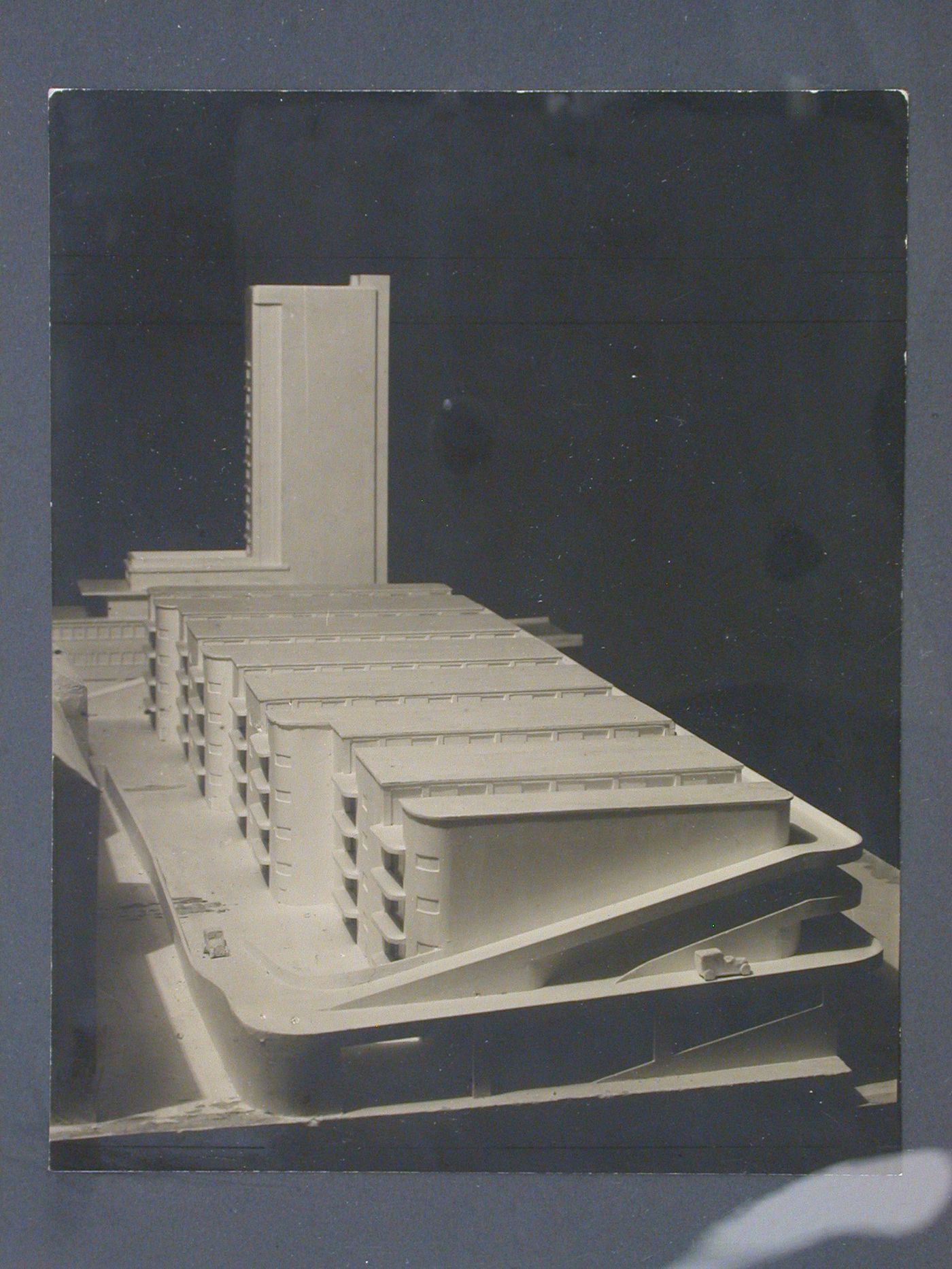 Maquette of building designed by the Luckhardt brothers [?], Germany