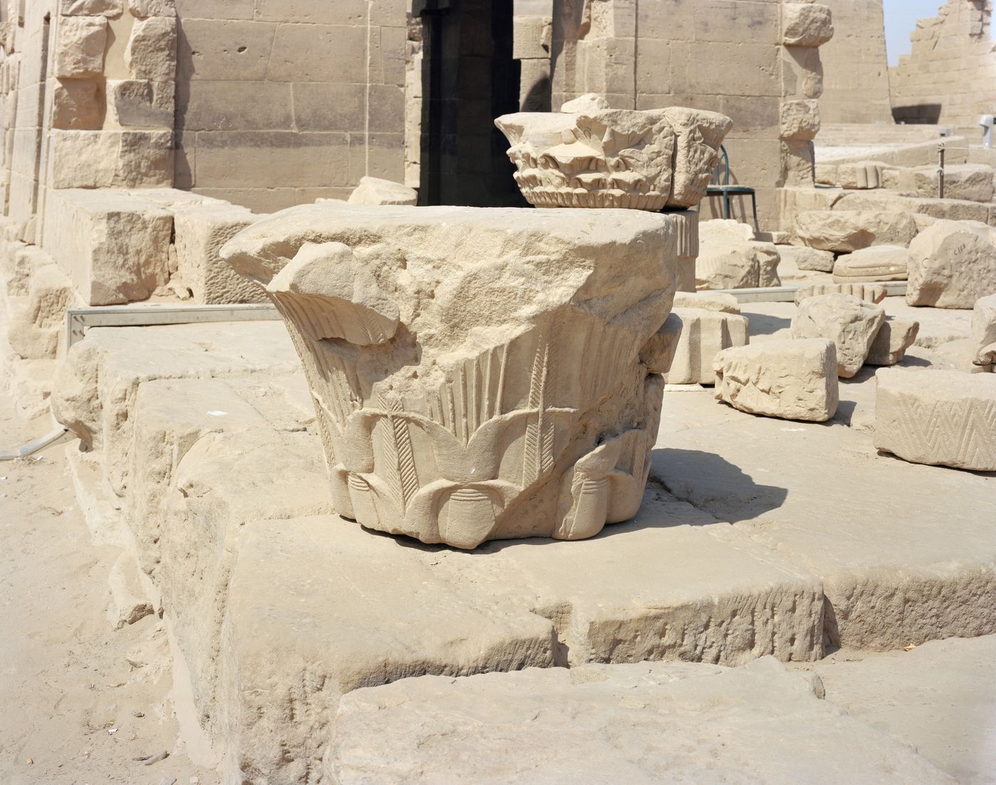 Questioning Pictures: Photograph of column capital at Karnak in Philae