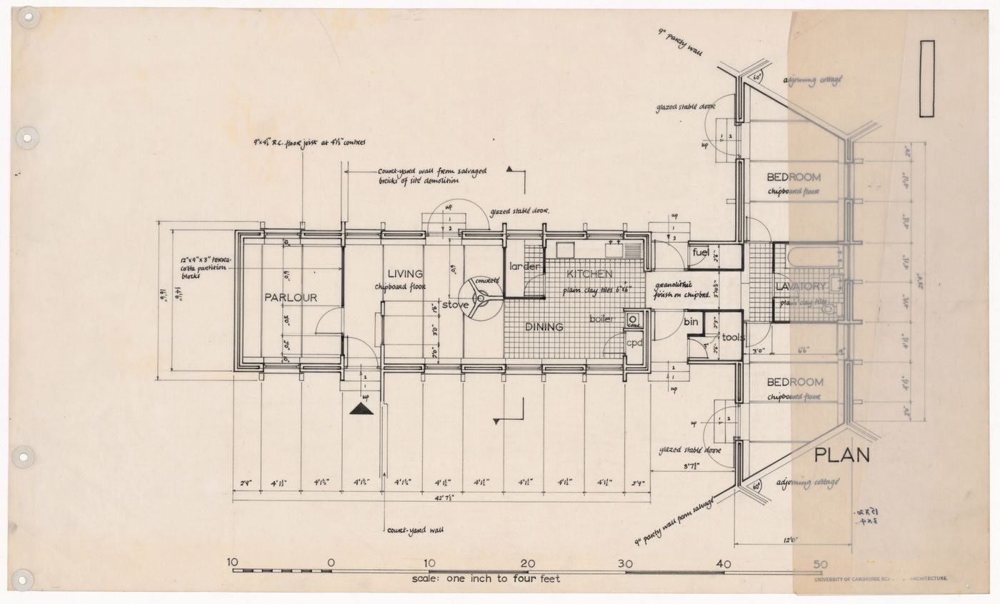 Housing floor plan for The Shape of Cambridge: A Plan, Cambridge University, England