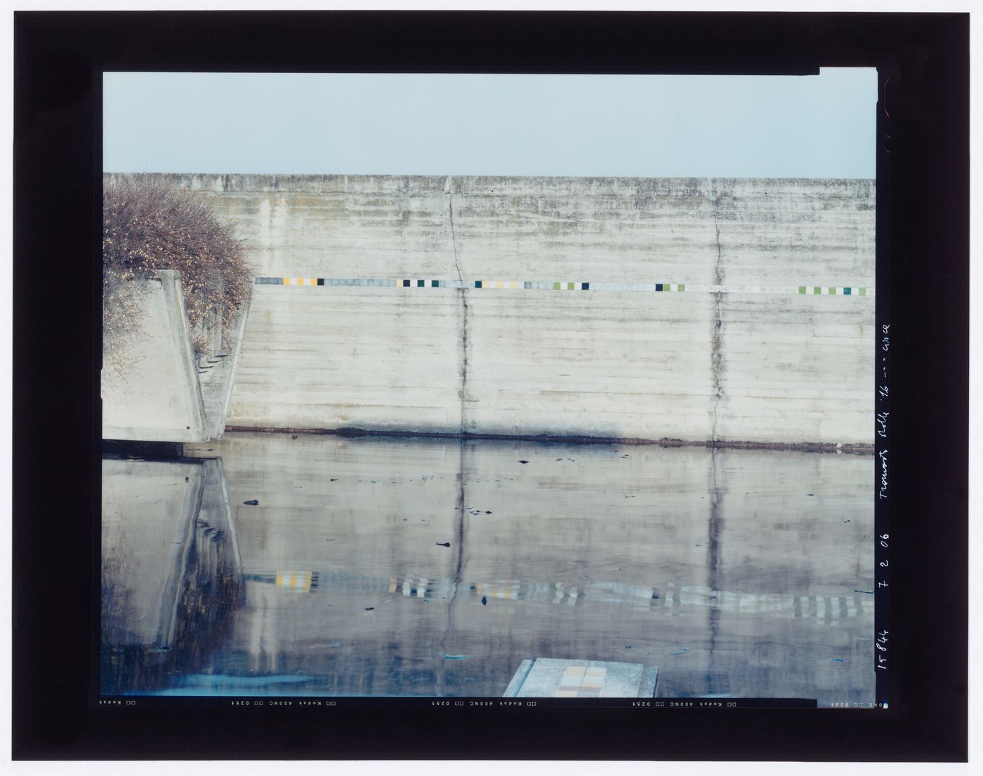 Looking east at 4:00 pm, Carlo Scarpa's Tomba Brion, San Vito d'Altivole, Italy