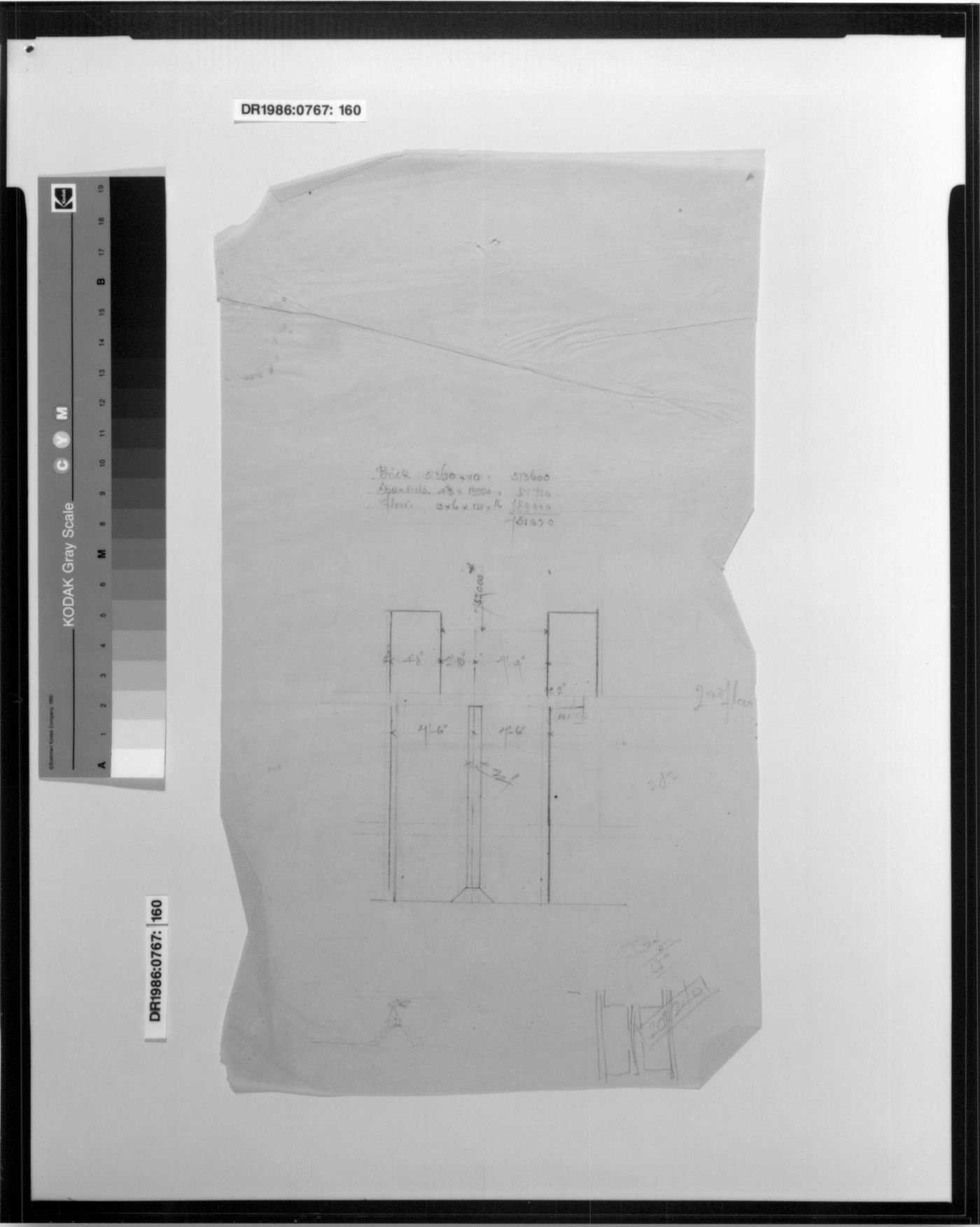 Monadnock Building, Chicago [?]: Section for a column