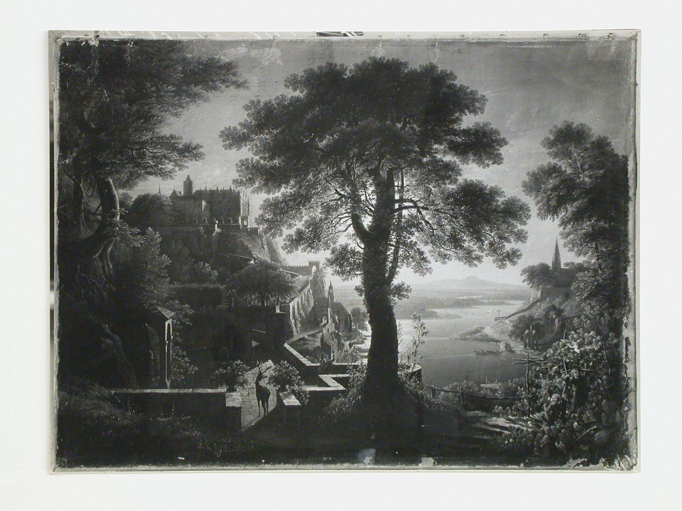 Photograph of the painting "Schloss am Strom" by Karl Friedrich Schinkel, Nationalgalerie, Berlin, Germany